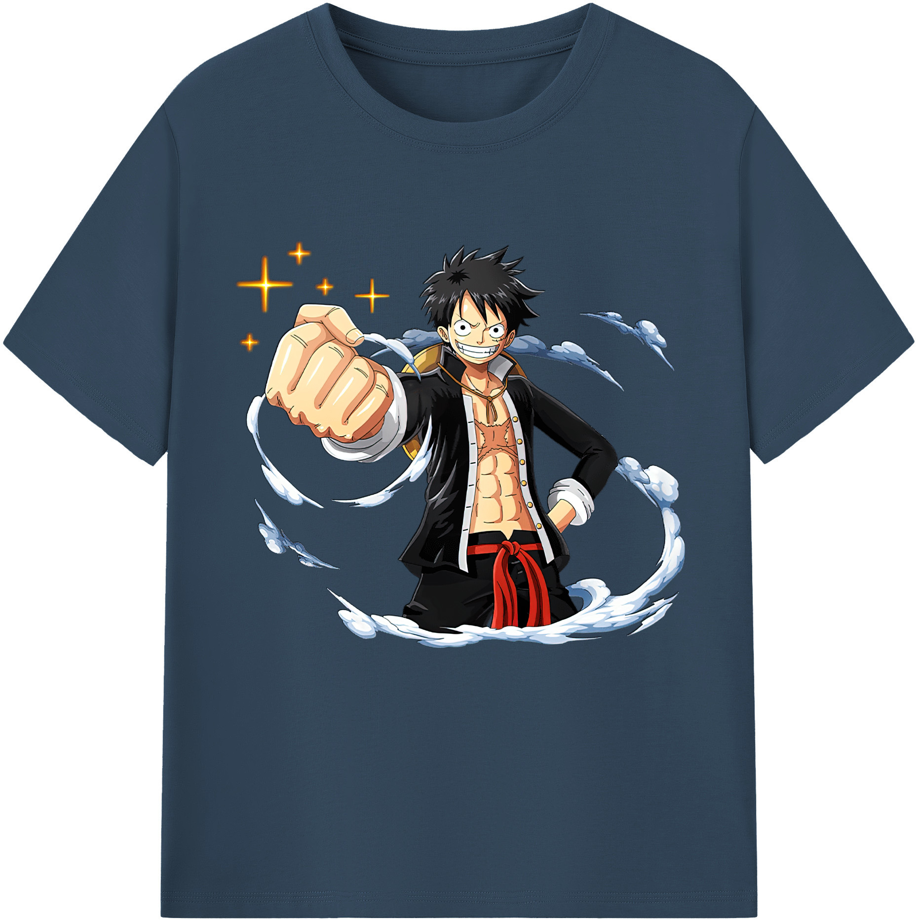 ワンピース モンキー・D・ルフィ ONE PIECE Monkey D. Luffy 綿100％半袖Tシャツ（フロントプリント）