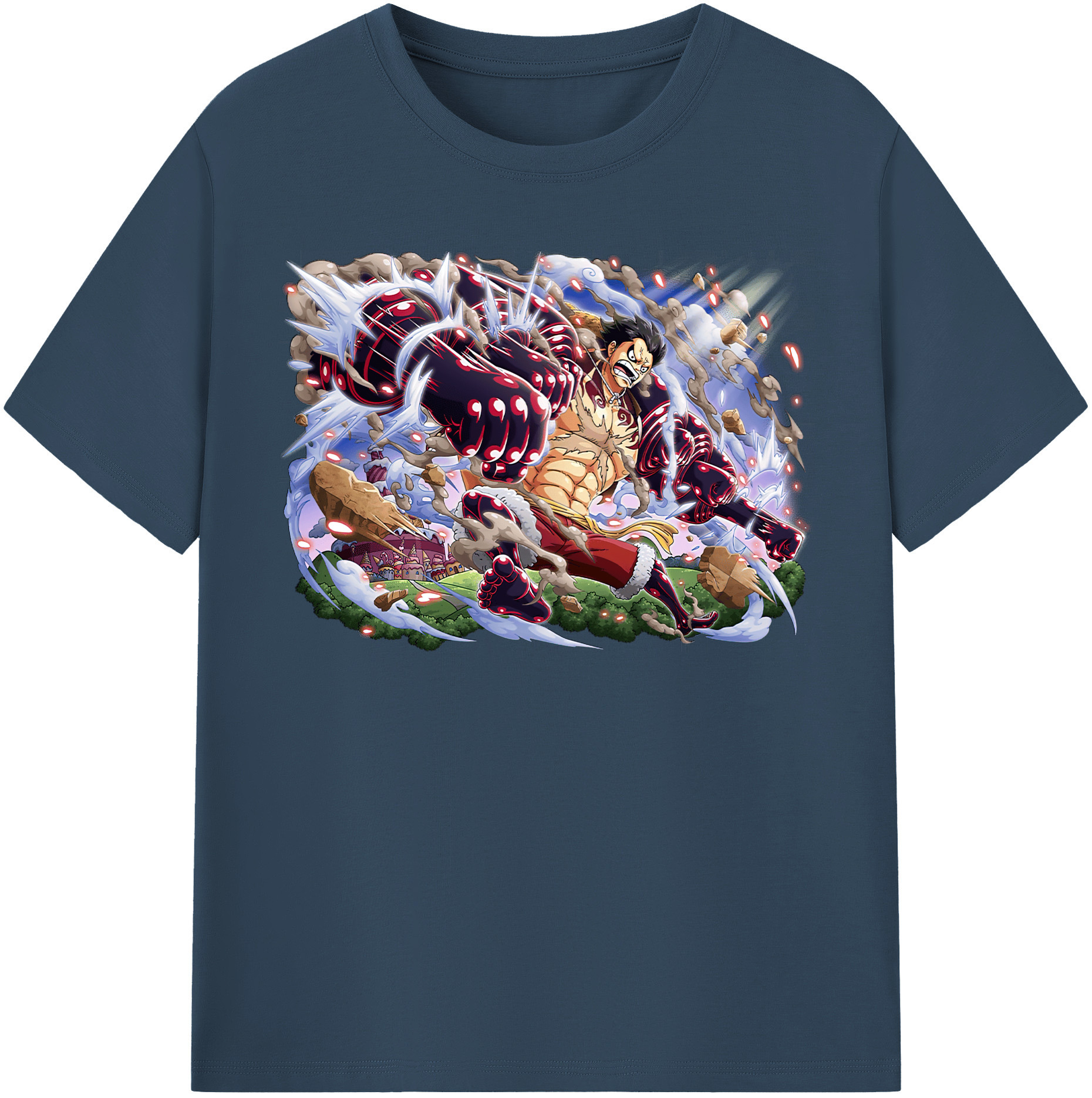 ワンピース モンキー・D・ルフィ ONE PIECE Monkey D. Luffy 綿100％半袖Tシャツ（フロントプリント）