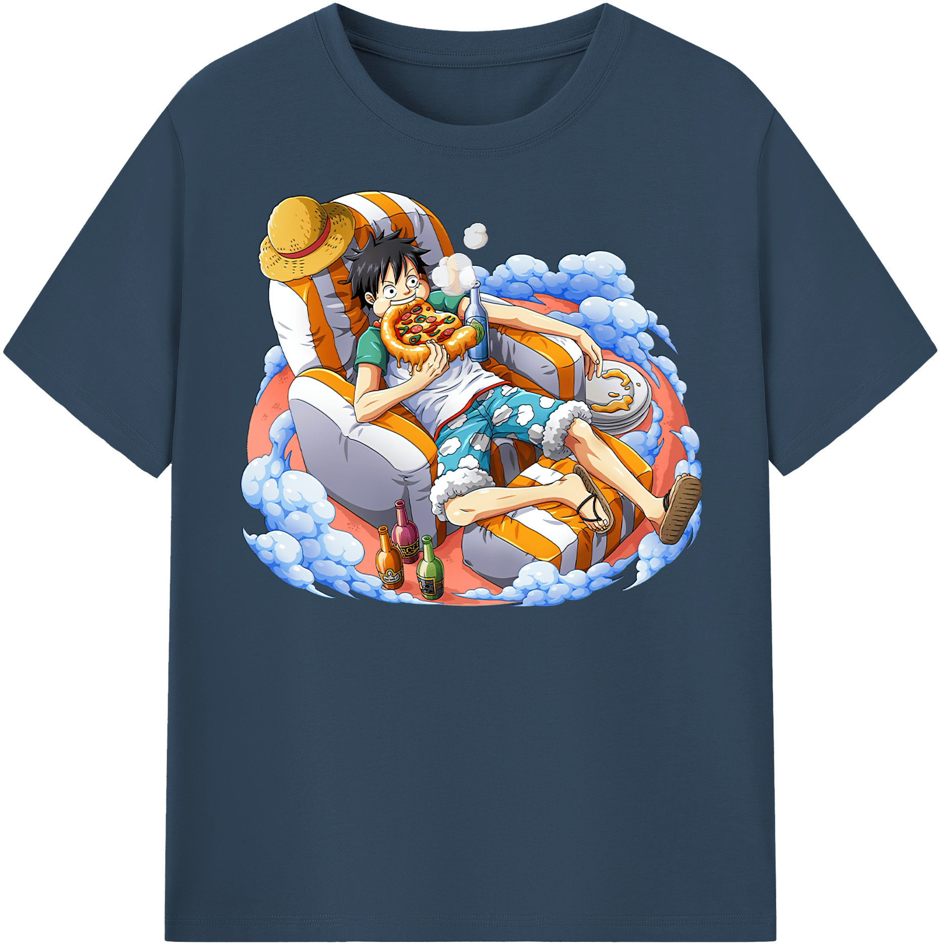 ワンピース モンキー・D・ルフィ ONE PIECE Monkey D. Luffy 綿100％半袖Tシャツ（フロントプリント）