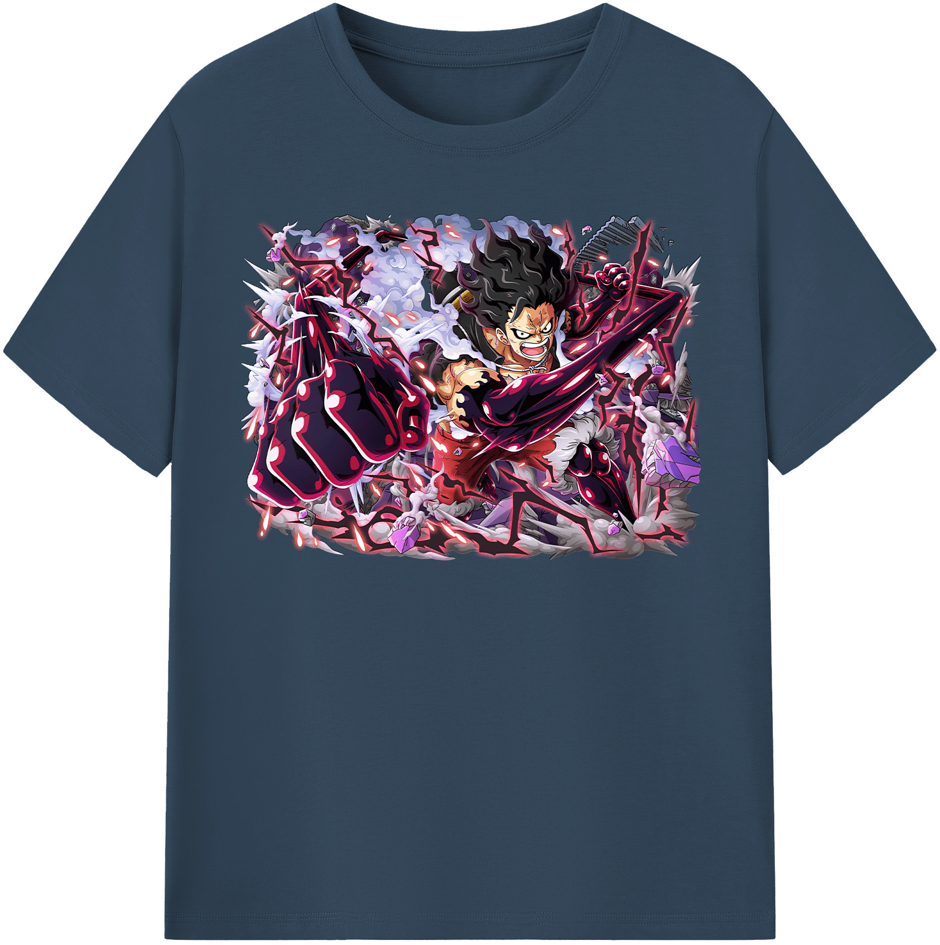 ワンピース モンキー・D・ルフィ ONE PIECE Monkey D. Luffy 綿100％半袖Tシャツ（フロントプリント）