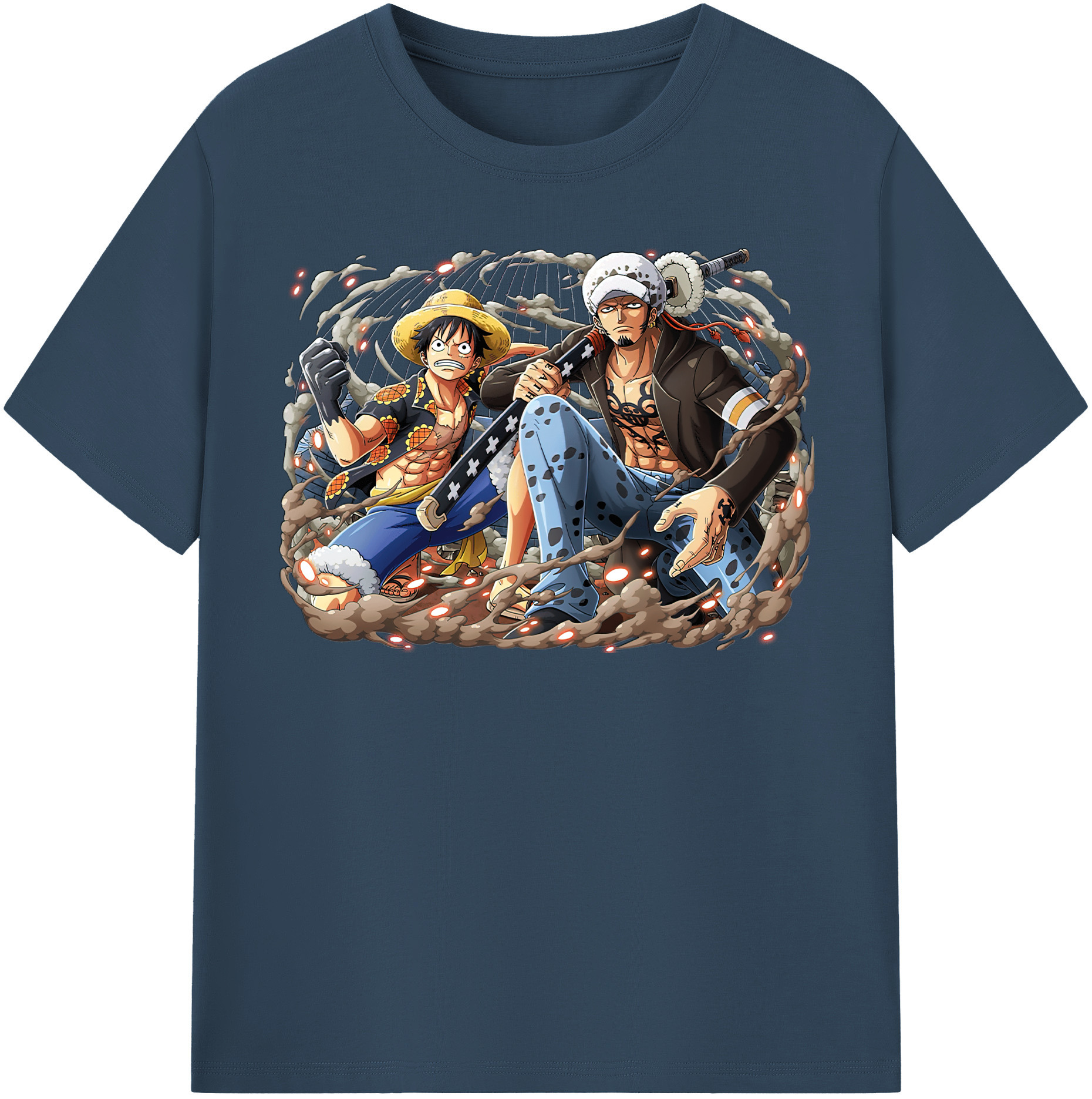 ワンピース モンキー・D・ルフィ ONE PIECE Monkey D. Luffy 綿100％半袖Tシャツ（フロントプリント）