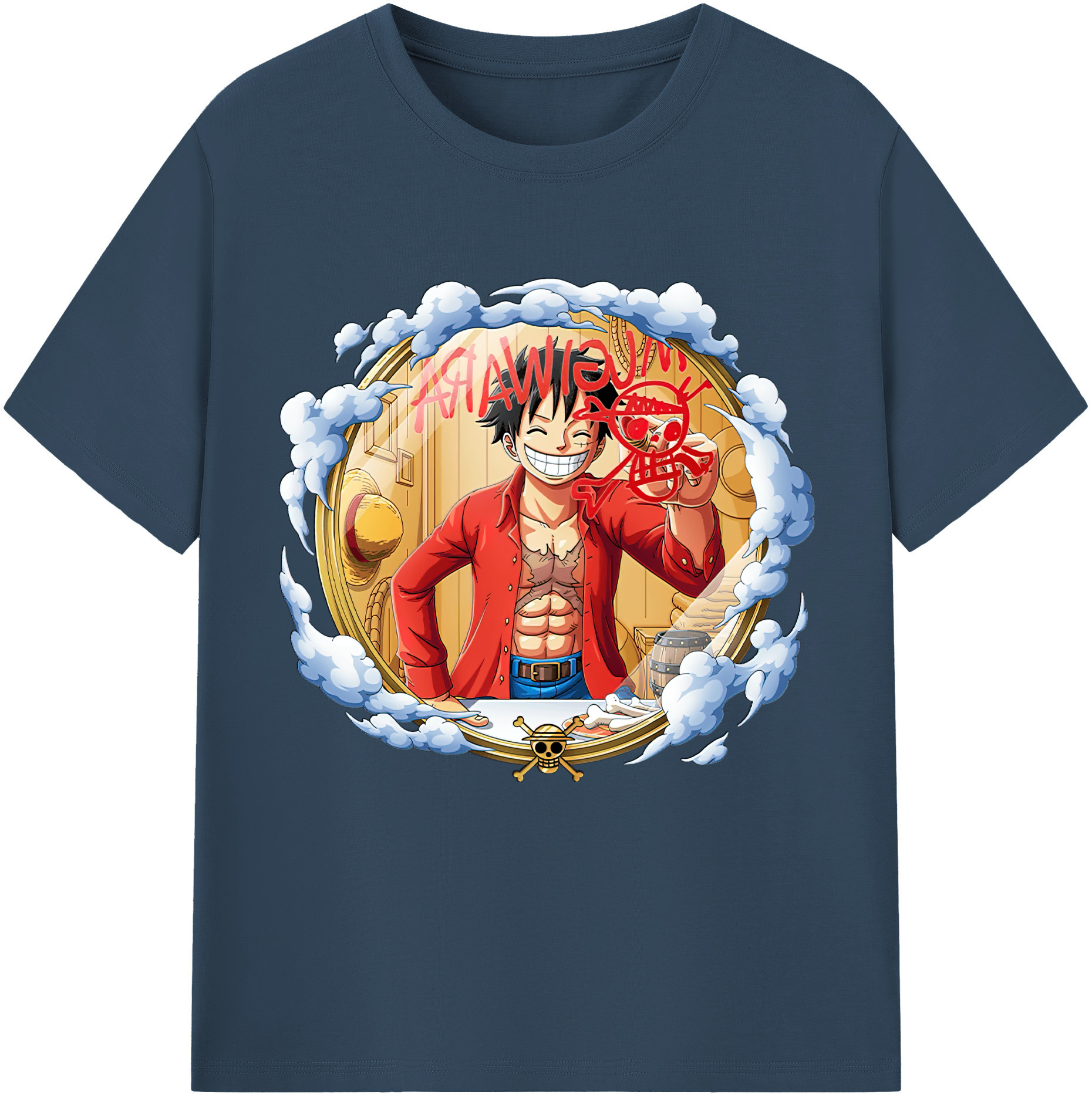 ワンピース モンキー・D・ルフィ ONE PIECE Monkey D. Luffy 綿100％半袖Tシャツ（フロントプリント）