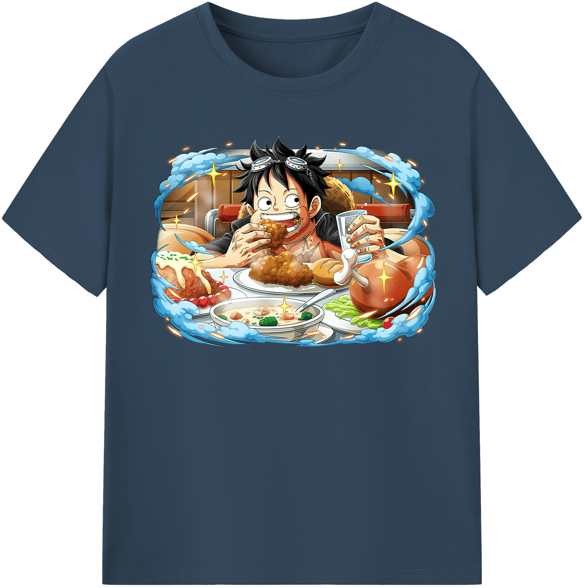 ワンピース モンキー・D・ルフィ ONE PIECE Monkey D. Luffy 綿100％半袖Tシャツ（フロントプリント）