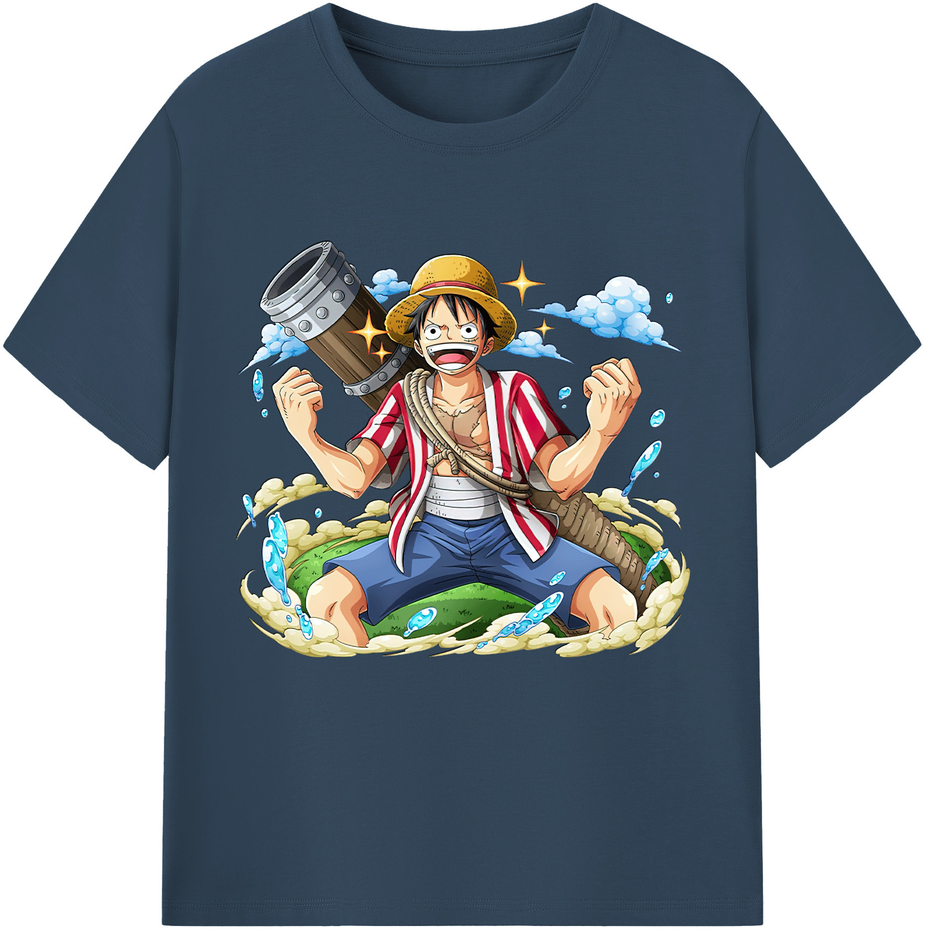 ワンピース モンキー・D・ルフィ ONE PIECE Monkey D. Luffy 綿100％半袖Tシャツ（フロントプリント）