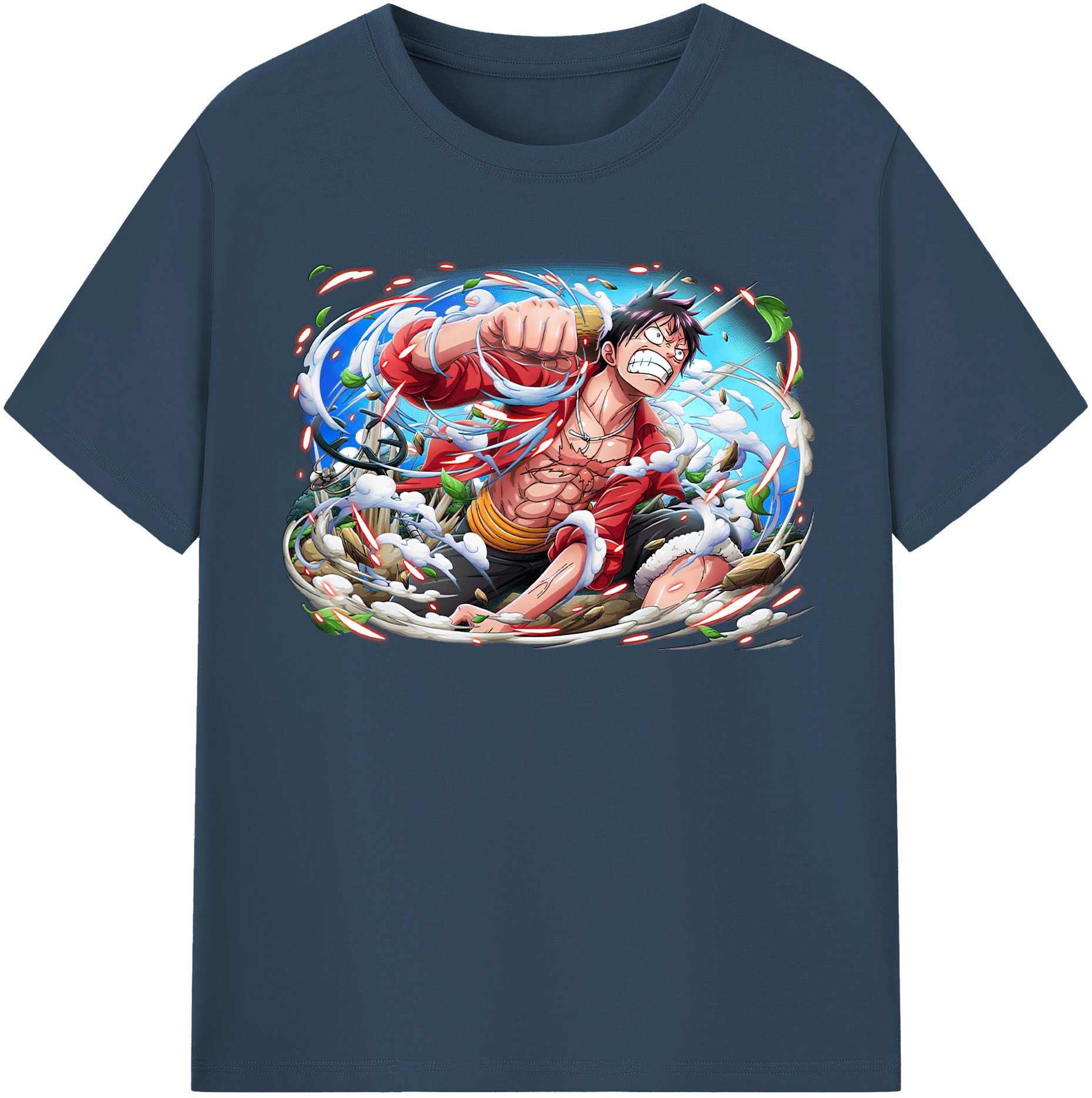 ワンピース モンキー・D・ルフィ ONE PIECE Monkey D. Luffy 綿100％半袖Tシャツ（フロントプリント）