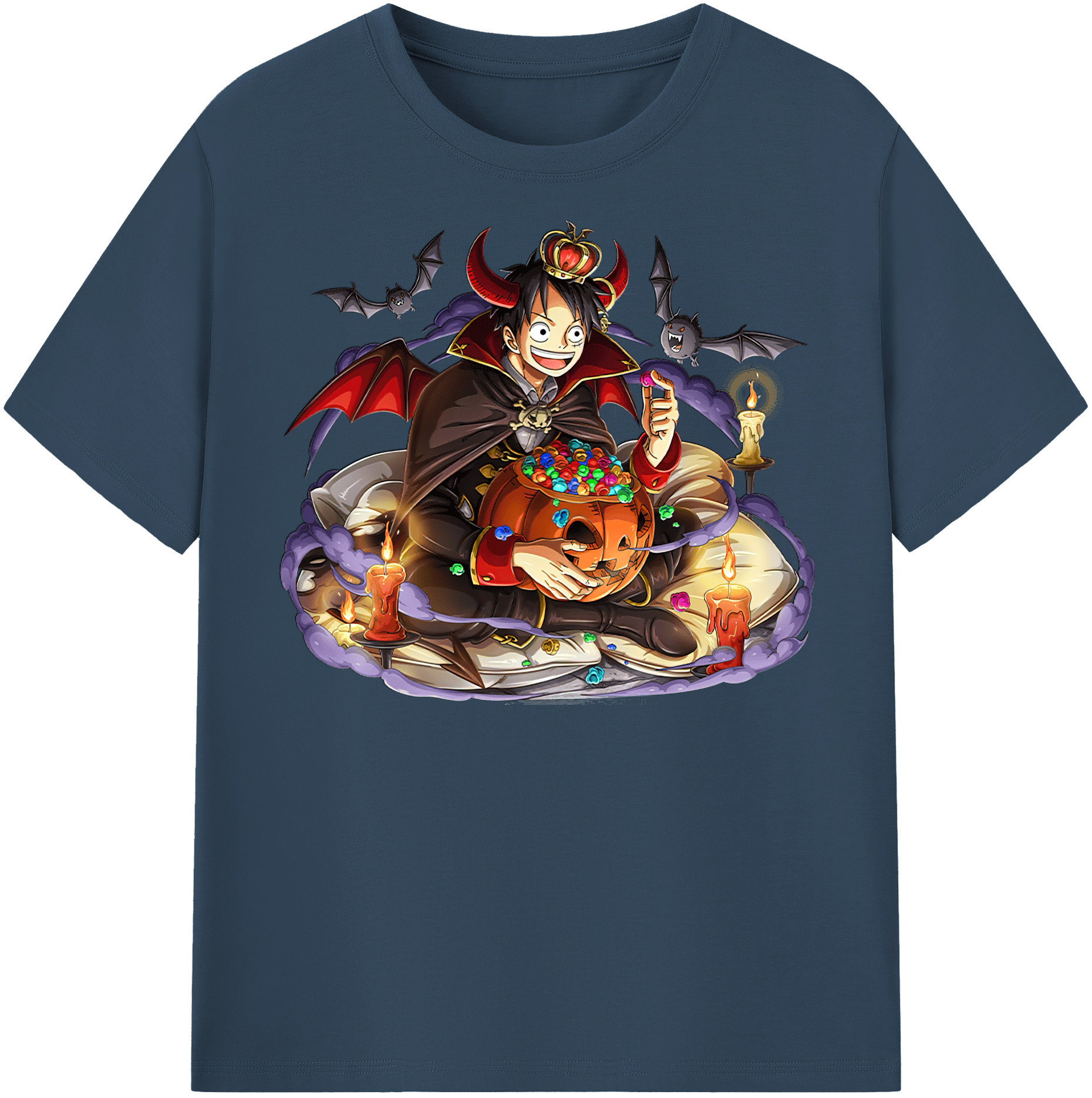 ワンピース モンキー・D・ルフィ ONE PIECE Monkey D. Luffy 綿100％半袖Tシャツ（フロントプリント）