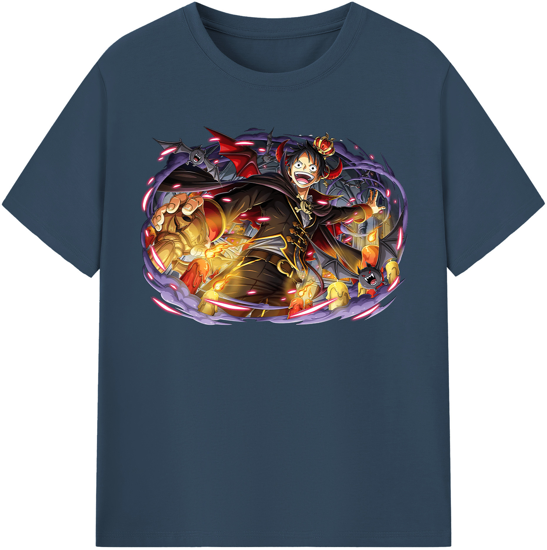ワンピース モンキー・D・ルフィ ONE PIECE Monkey D. Luffy 綿100％半袖Tシャツ（フロントプリント）