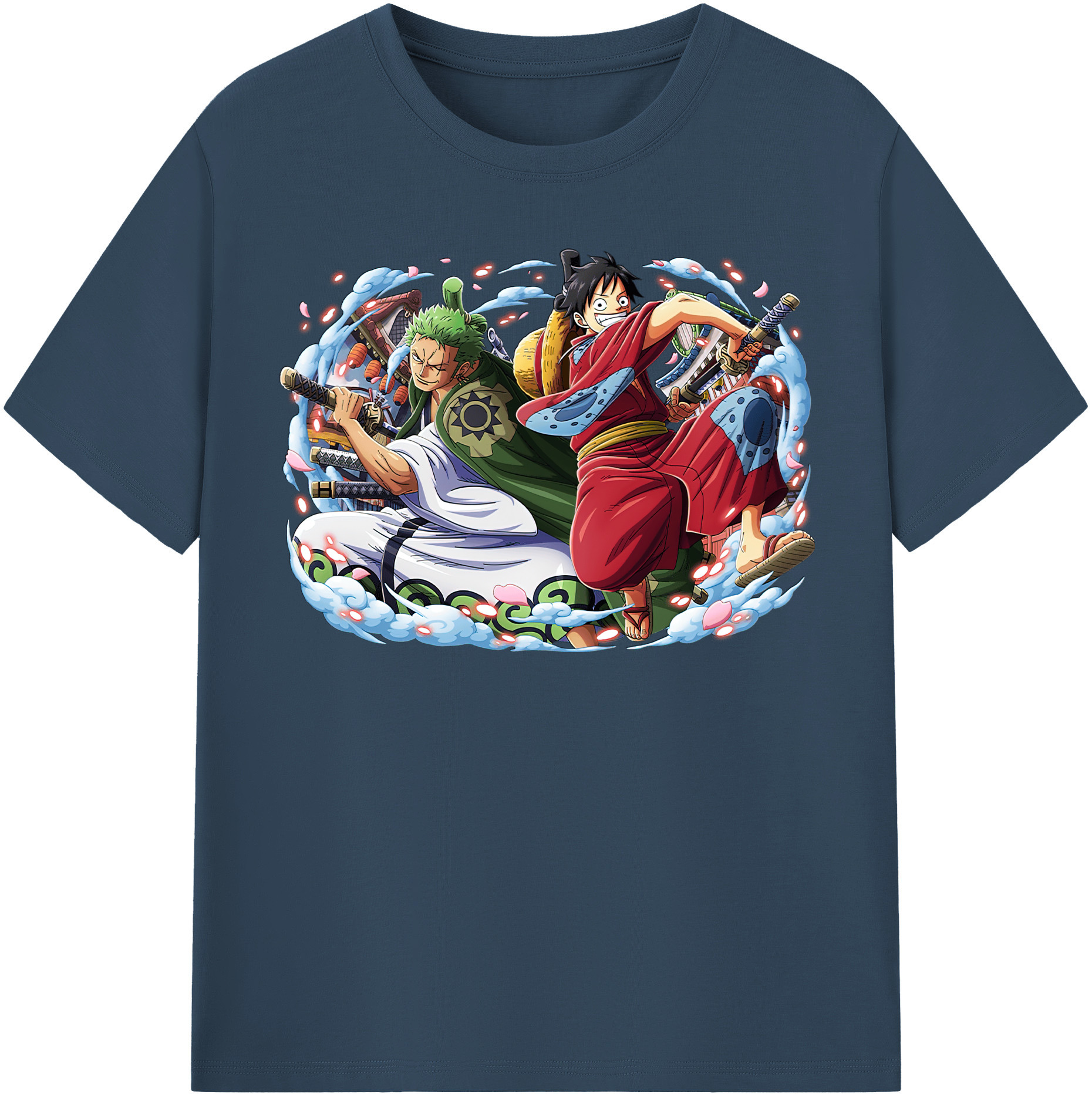 ワンピース モンキー・D・ルフィ ONE PIECE Monkey D. Luffy 綿100％半袖Tシャツ（フロントプリント）