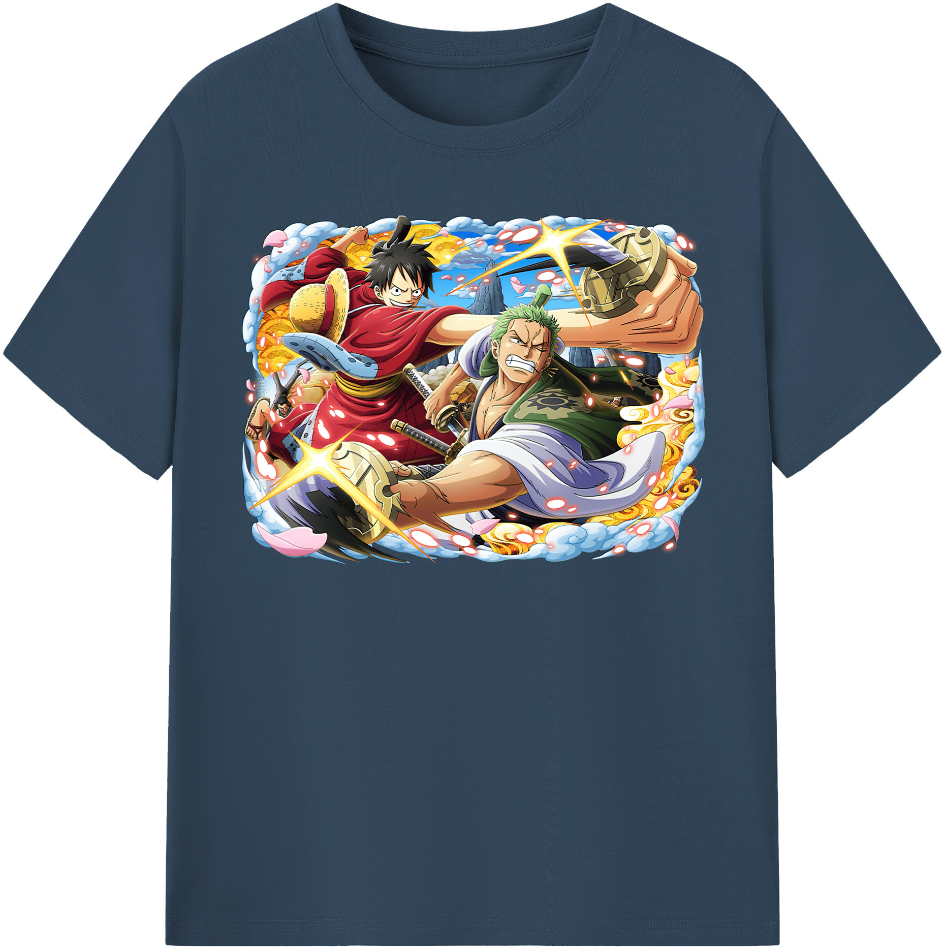 ワンピース モンキー・D・ルフィ ONE PIECE Monkey D. Luffy 綿100％半袖Tシャツ（フロントプリント）