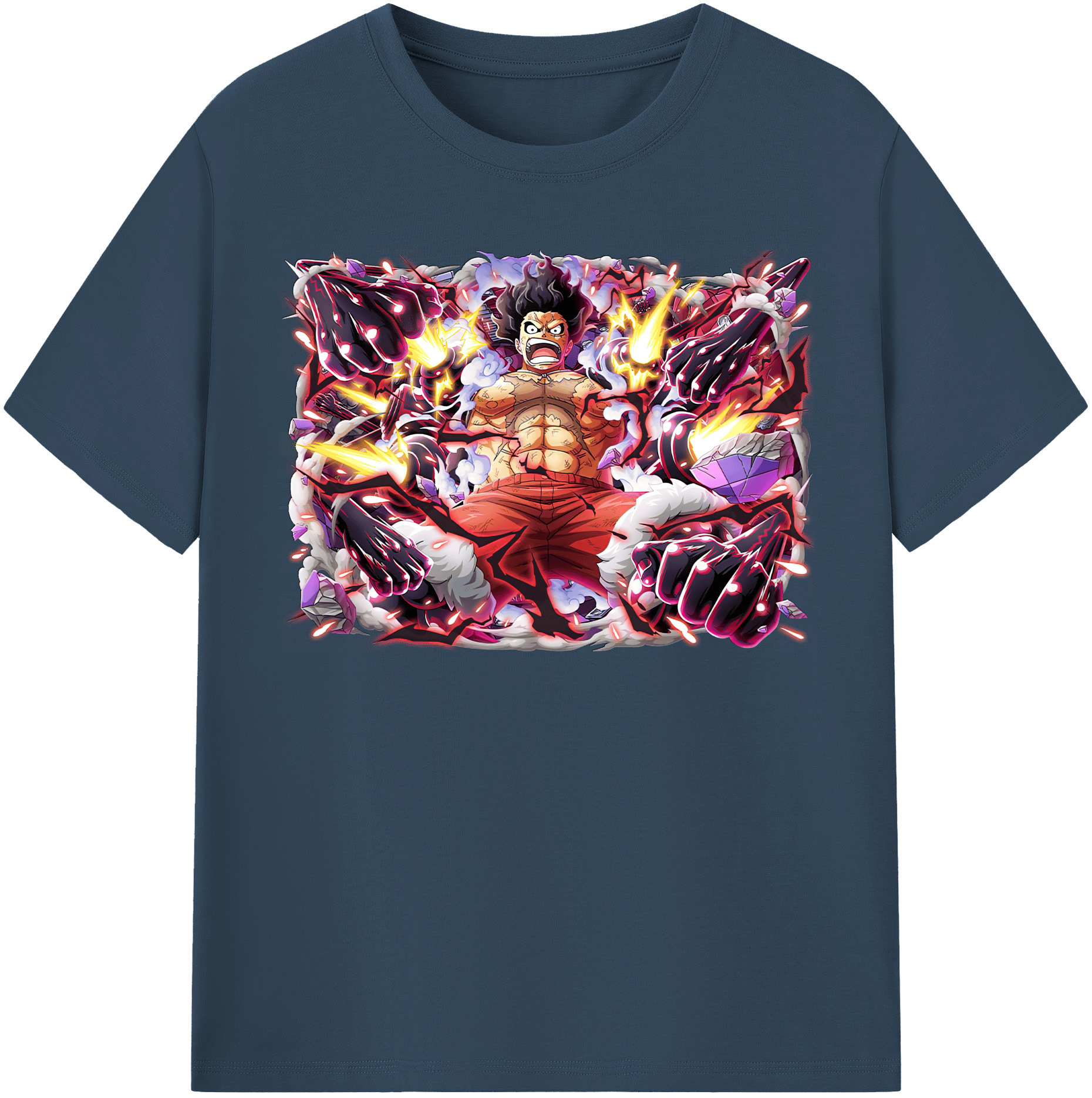 ワンピース モンキー・D・ルフィ ONE PIECE Monkey D. Luffy 綿100％半袖Tシャツ（フロントプリント）