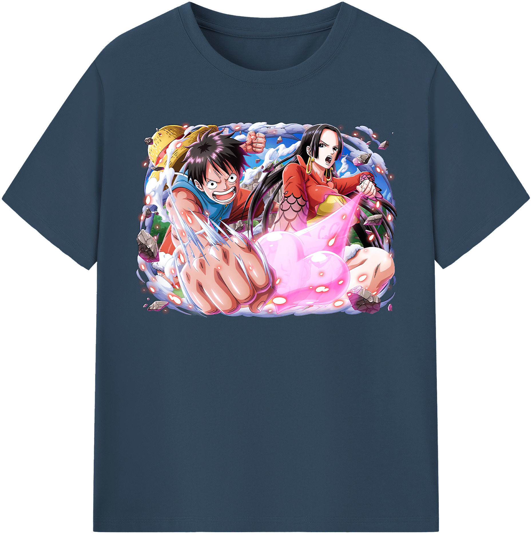 ワンピース モンキー・D・ルフィ ONE PIECE Monkey D. Luffy 綿100％半袖Tシャツ（フロントプリント）