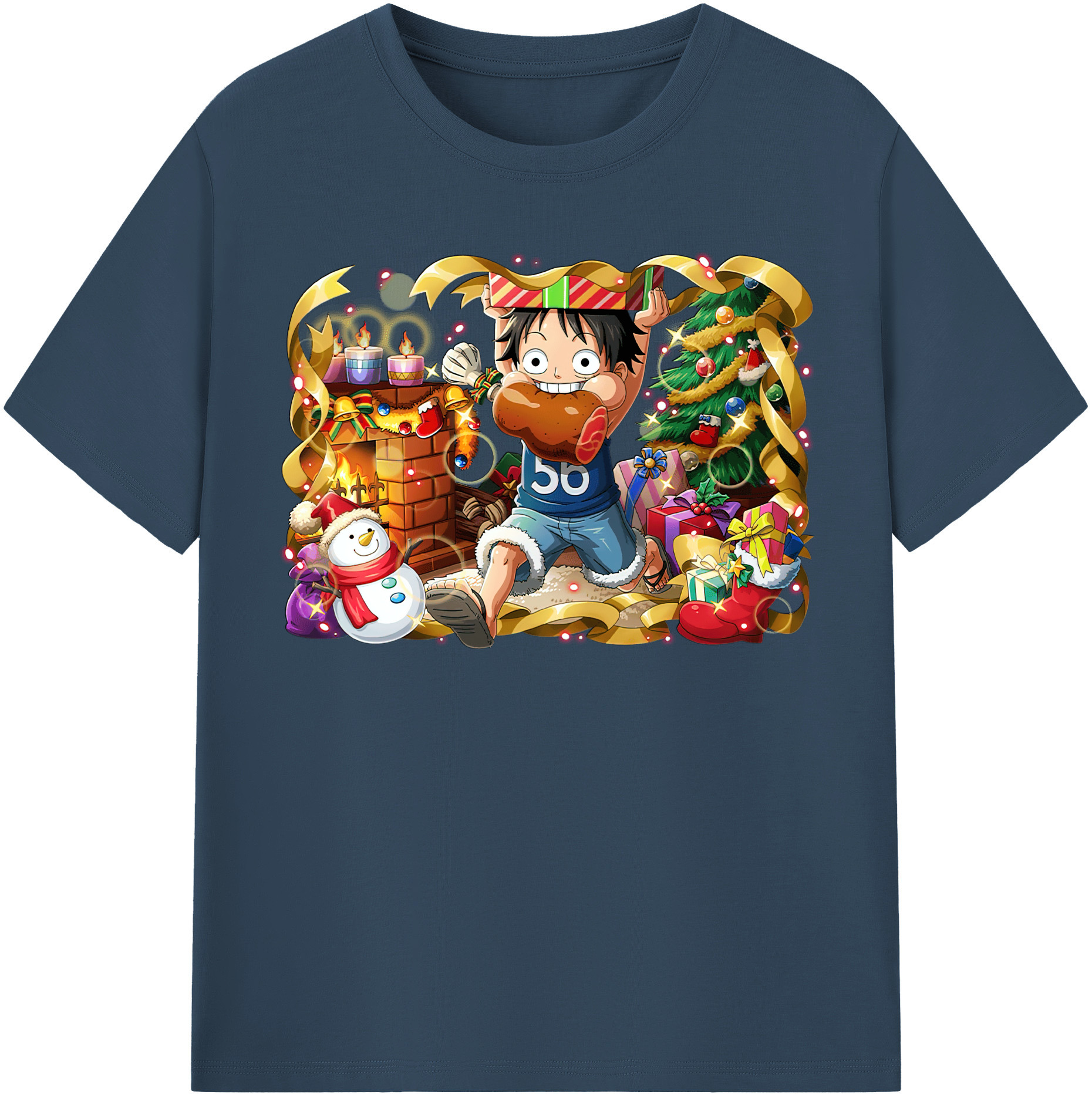 ワンピース モンキー・D・ルフィ ONE PIECE Monkey D. Luffy 綿100％半袖Tシャツ（フロントプリント）