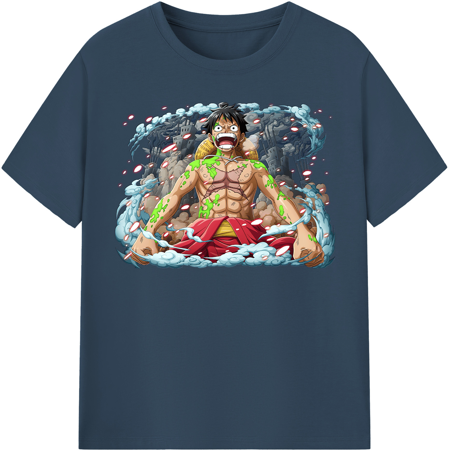 ワンピース モンキー・D・ルフィ ONE PIECE Monkey D. Luffy 綿100％半袖Tシャツ（フロントプリント）