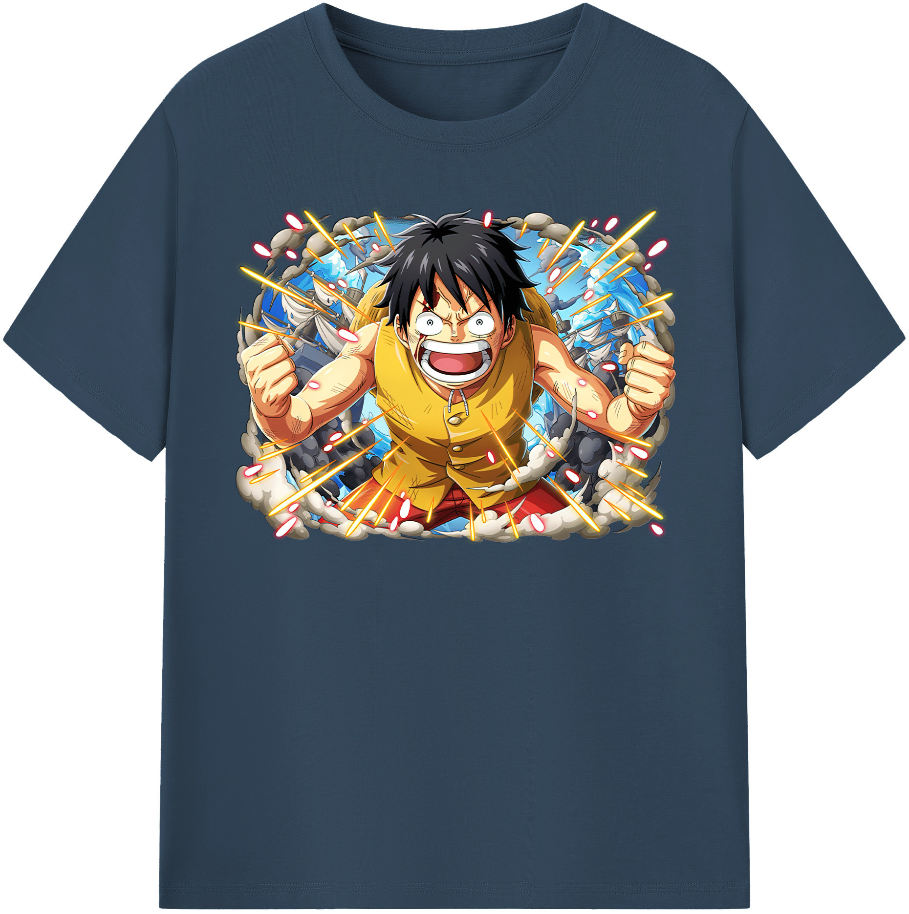 ワンピース モンキー・D・ルフィ ONE PIECE Monkey D. Luffy 綿100％半袖Tシャツ（フロントプリント）