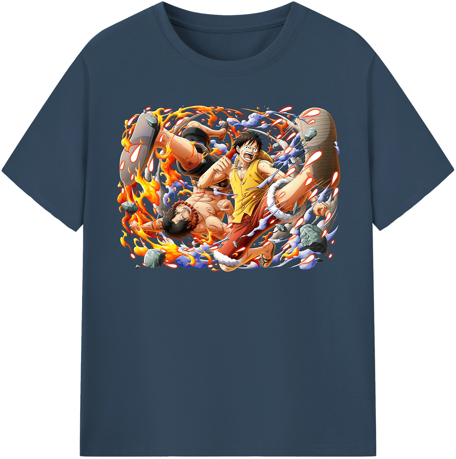 ワンピース モンキー・D・ルフィ ONE PIECE Monkey D. Luffy 綿100％半袖Tシャツ（フロントプリント）