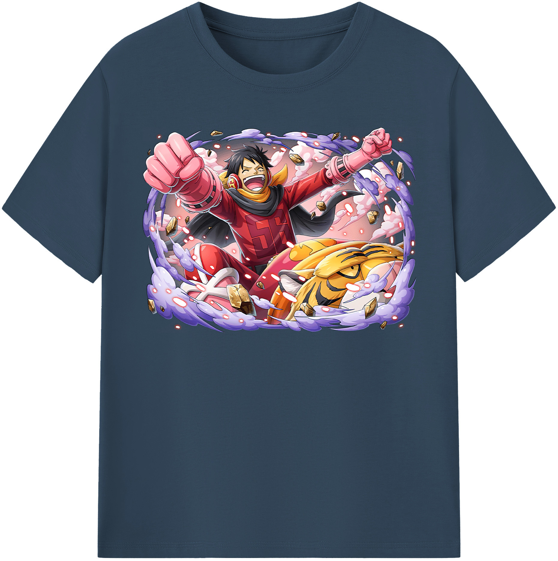 ワンピース モンキー・D・ルフィ ONE PIECE Monkey D. Luffy 綿100％半袖Tシャツ（フロントプリント）