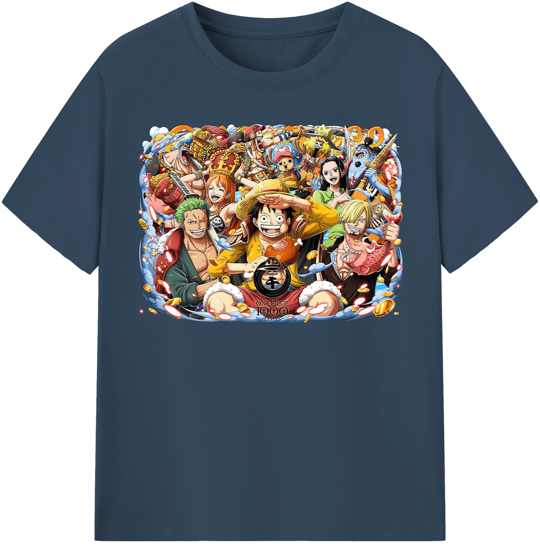 ワンピース モンキー・D・ルフィ ONE PIECE Monkey D. Luffy 綿100％半袖Tシャツ（フロントプリント）