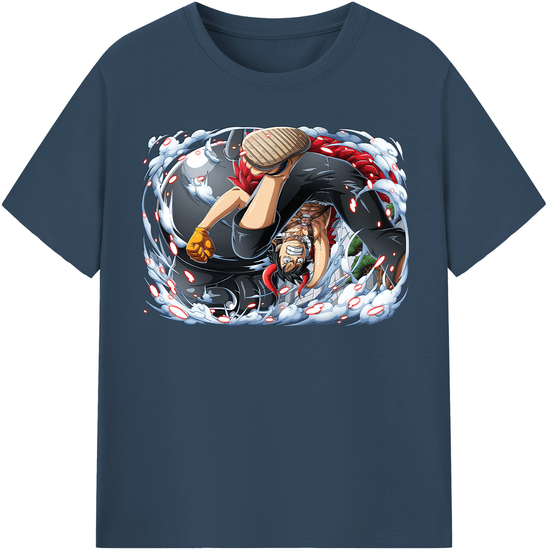 ワンピース モンキー・D・ルフィ ONE PIECE Monkey D. Luffy 綿100％半袖Tシャツ（フロントプリント）