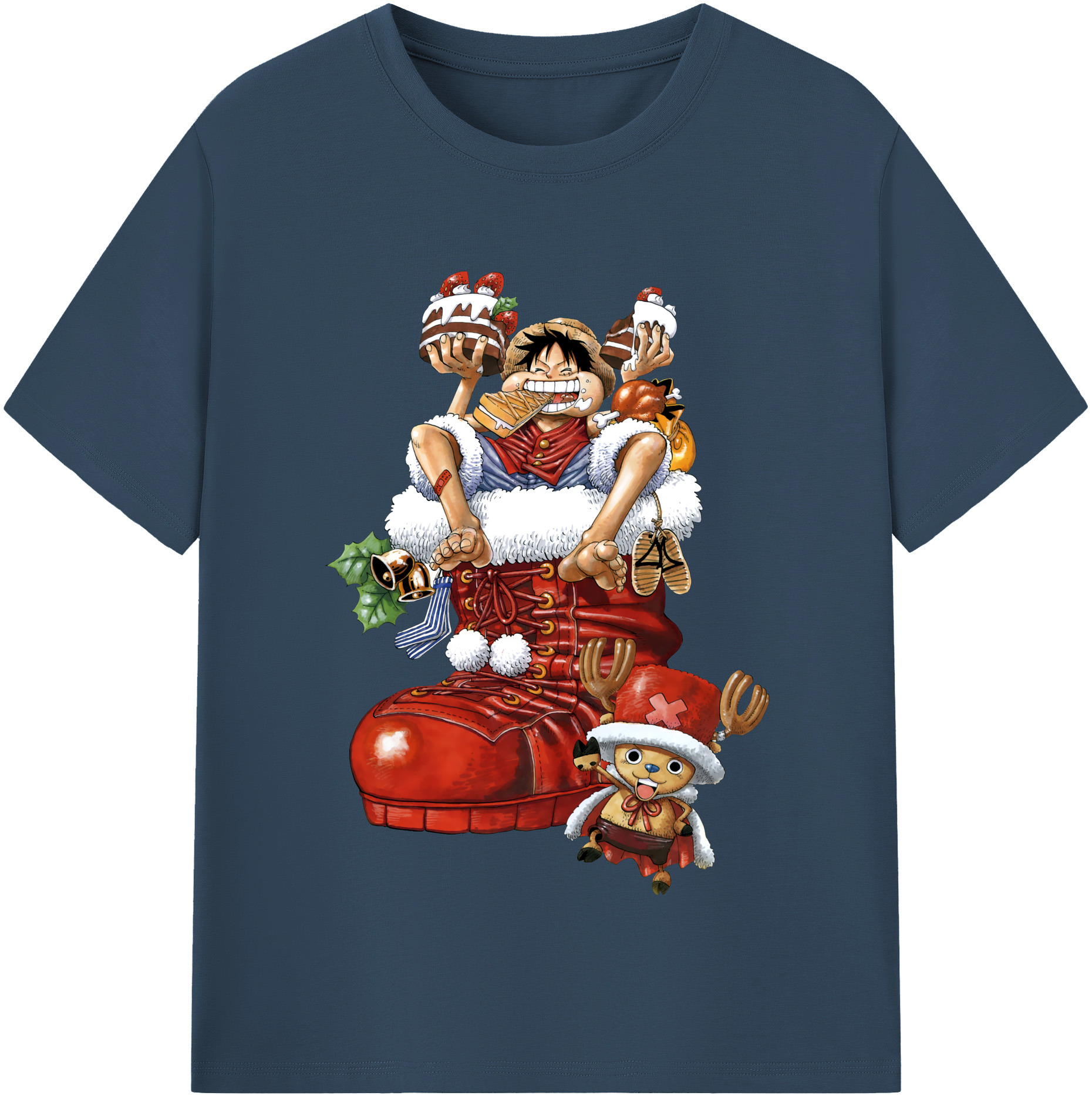 ワンピース モンキー・D・ルフィ ONE PIECE Monkey D. Luffy 綿100％半袖Tシャツ（フロントプリント）