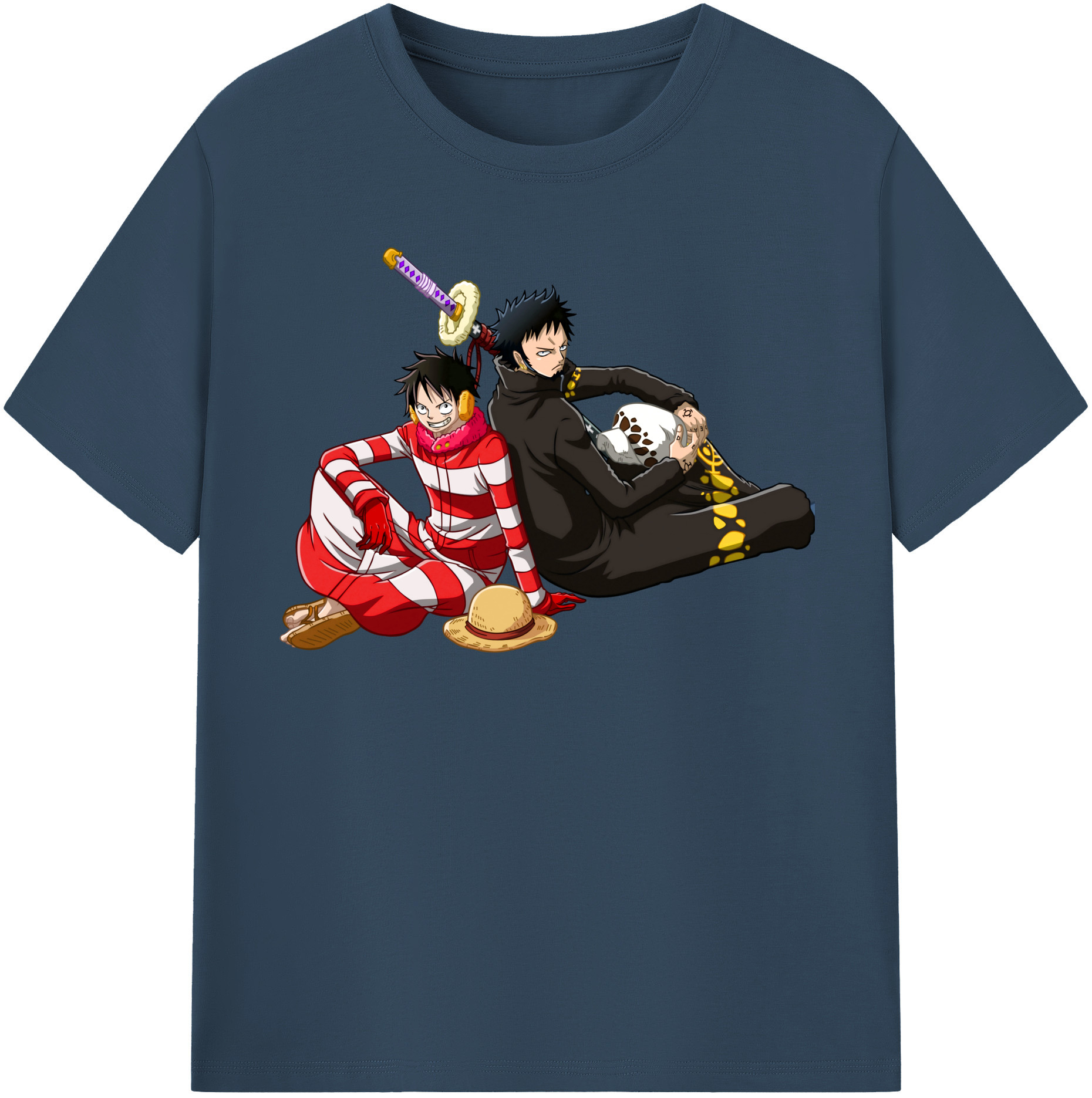 ワンピース モンキー・D・ルフィ ONE PIECE Monkey D. Luffy 綿100％半袖Tシャツ（フロントプリント）
