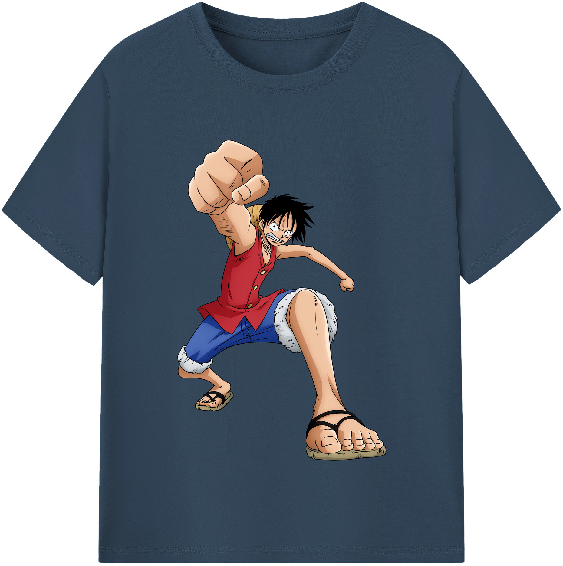ワンピース モンキー・D・ルフィ ONE PIECE Monkey D. Luffy 綿100％半袖Tシャツ（フロントプリント）