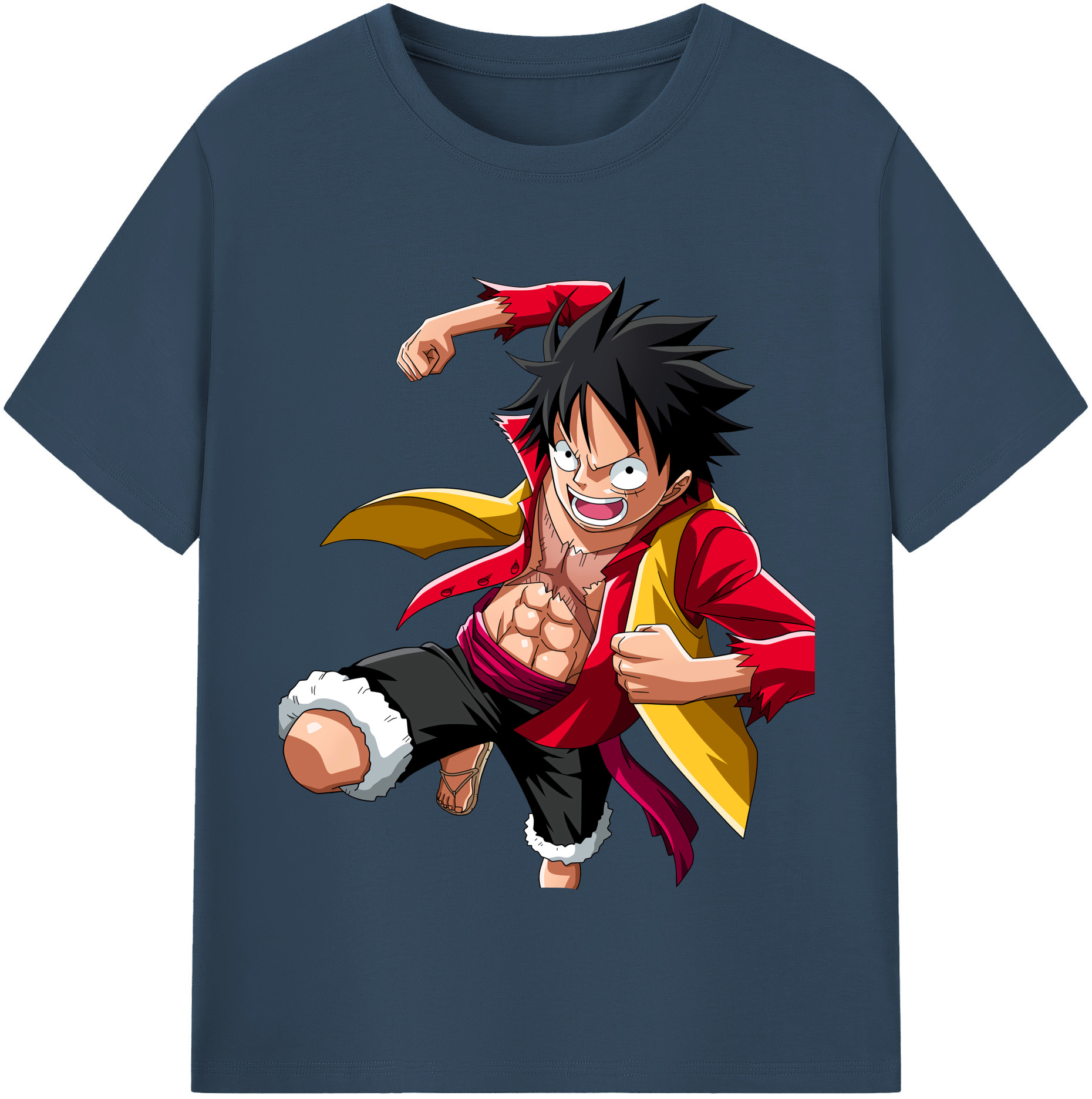 ワンピース モンキー・D・ルフィ ONE PIECE Monkey D. Luffy 綿100％半袖Tシャツ（フロントプリント）