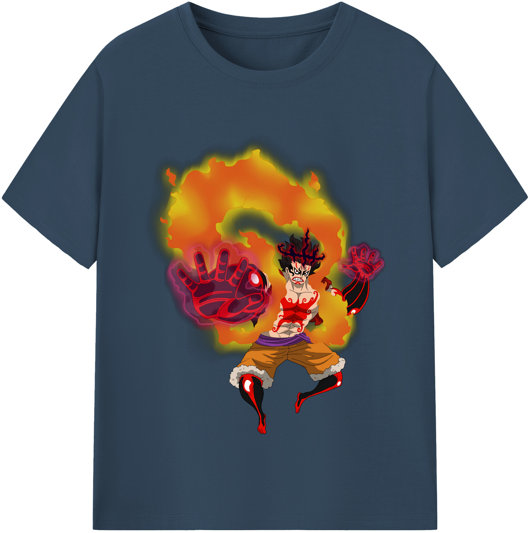 ワンピース モンキー・D・ルフィ ONE PIECE Monkey D. Luffy 綿100％半袖Tシャツ（フロントプリント）