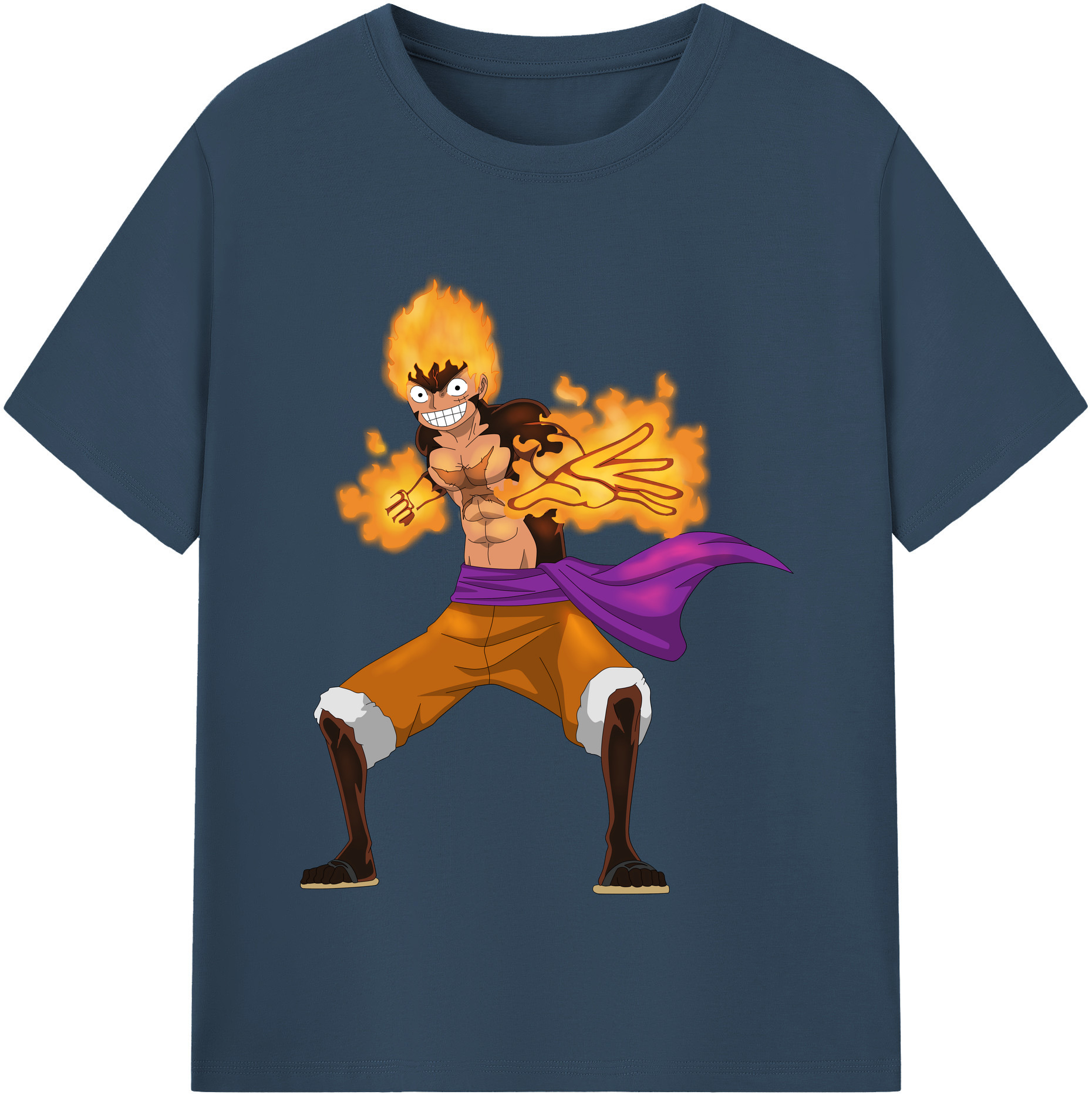 ワンピース モンキー・D・ルフィ ONE PIECE Monkey D. Luffy 綿100％半袖Tシャツ（フロントプリント）