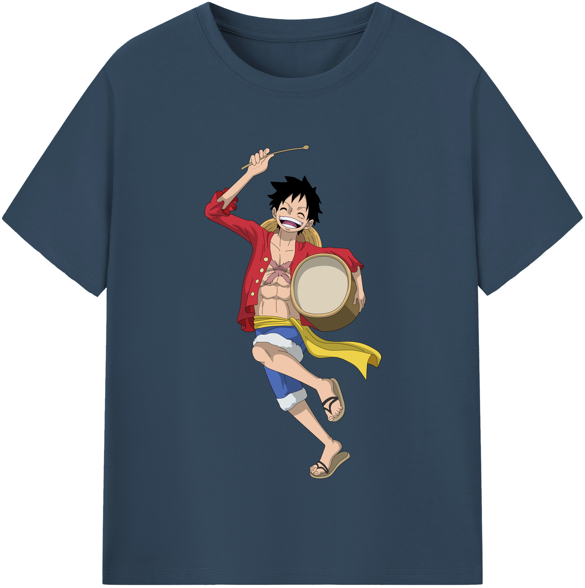 ワンピース モンキー・D・ルフィ ONE PIECE Monkey D. Luffy 綿100％半袖Tシャツ（フロントプリント）