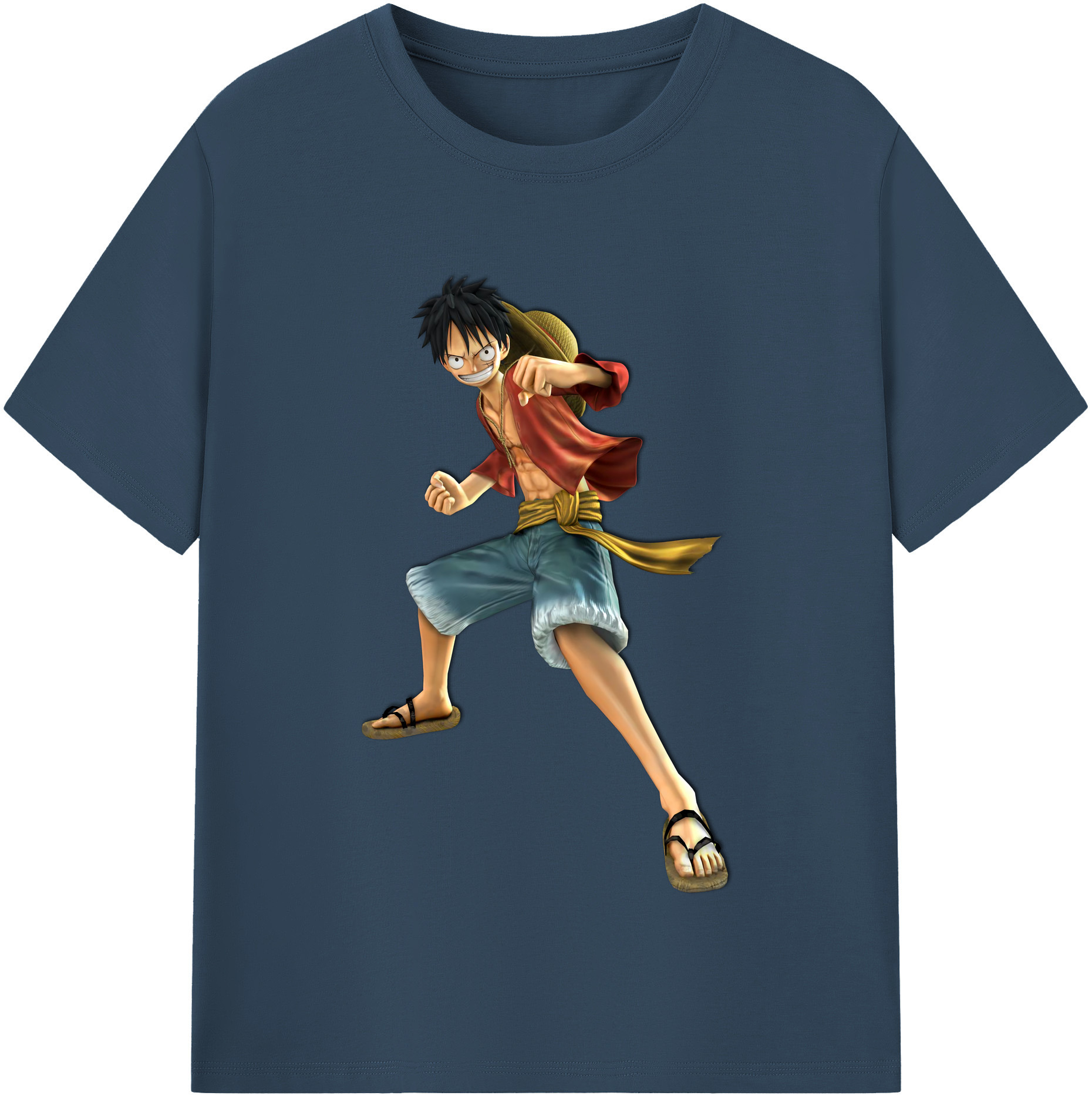 ワンピース モンキー・D・ルフィ ONE PIECE Monkey D. Luffy 綿100％半袖Tシャツ（フロントプリント）