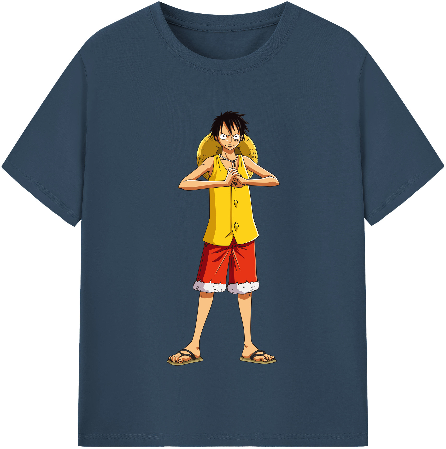ワンピース モンキー・D・ルフィ ONE PIECE Monkey D. Luffy 綿100％半袖Tシャツ（フロントプリント）