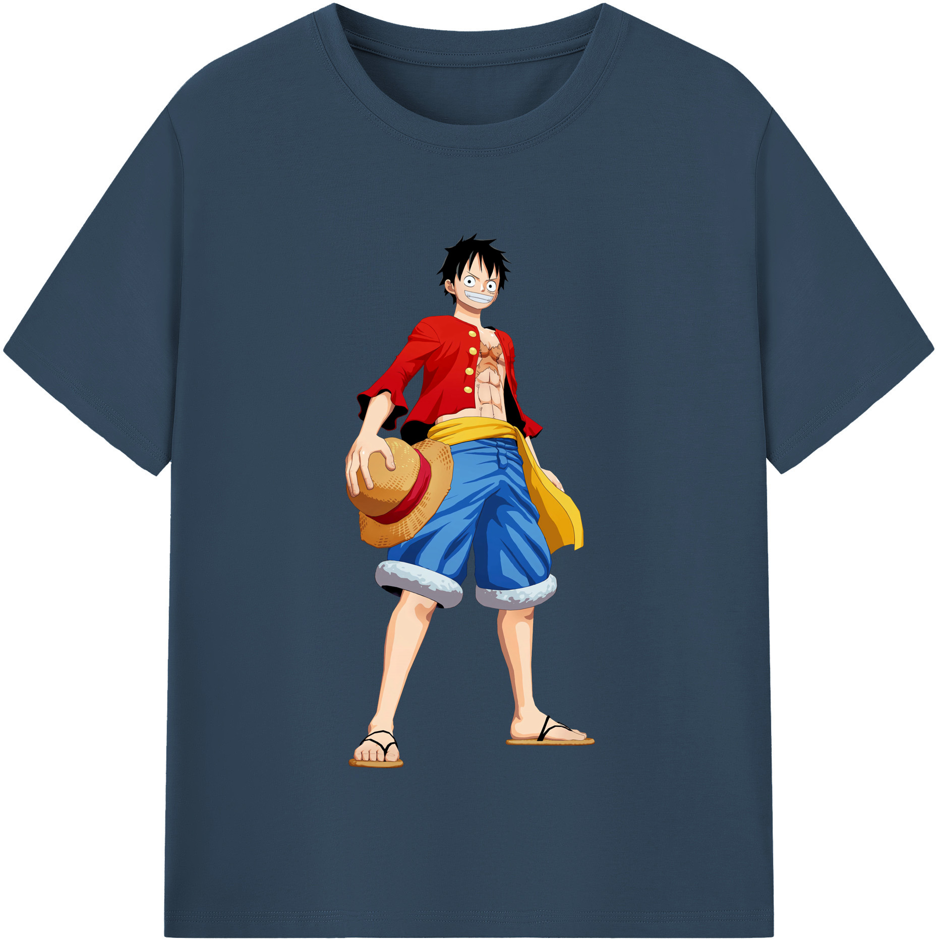 ワンピース モンキー・D・ルフィ ONE PIECE Monkey D. Luffy 綿100％半袖Tシャツ（フロントプリント）