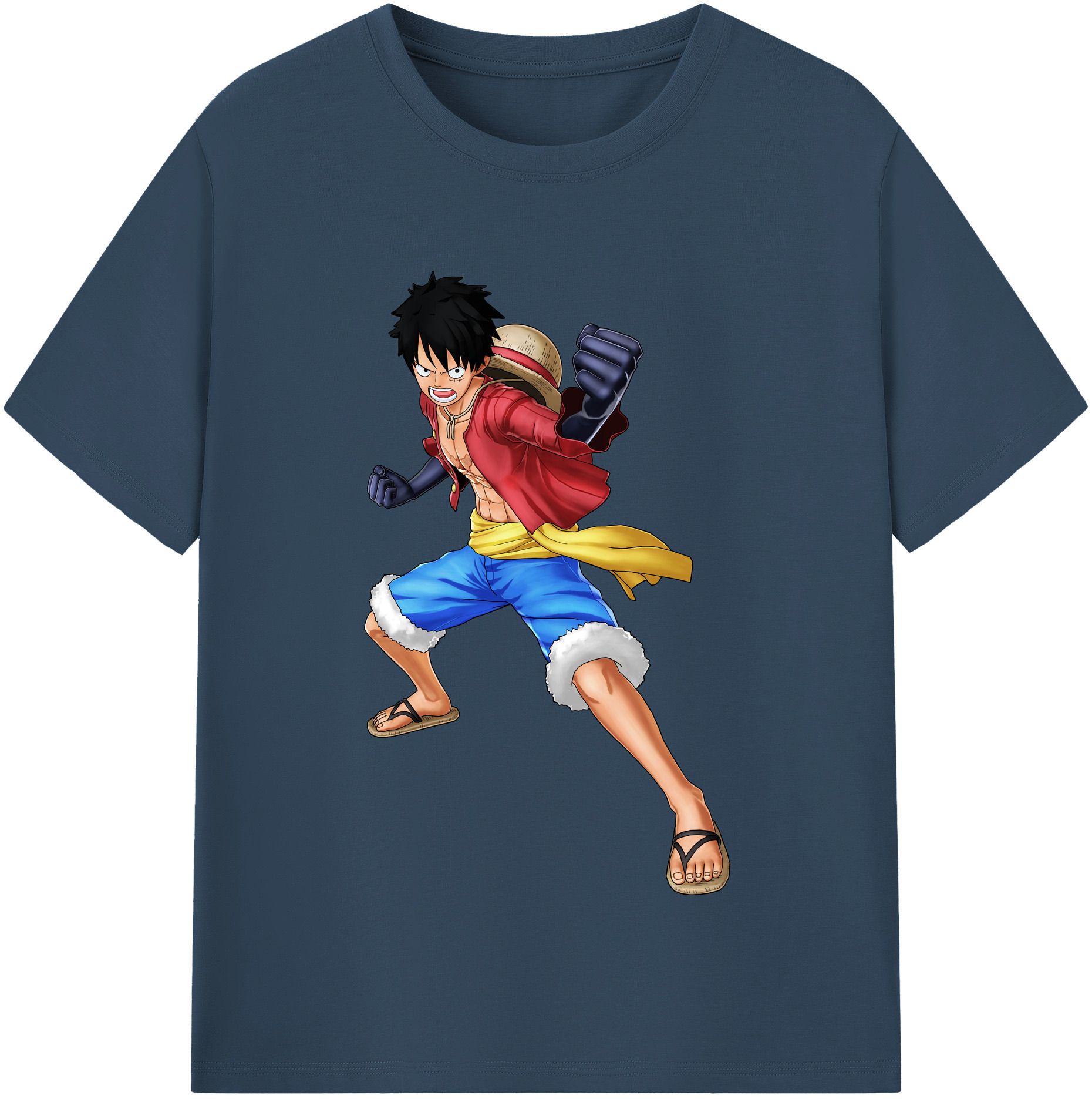 ワンピース モンキー・D・ルフィ ONE PIECE Monkey D. Luffy 綿100％半袖Tシャツ（フロントプリント）
