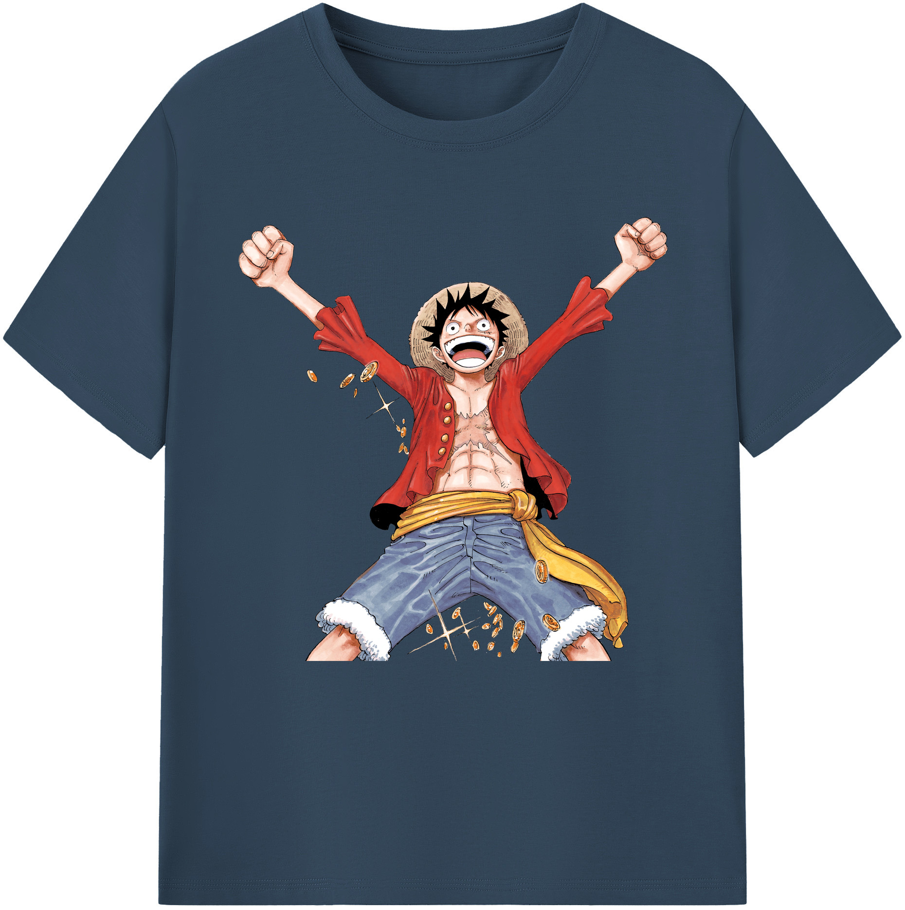 ワンピース モンキー・D・ルフィ ONE PIECE Monkey D. Luffy 綿100％半袖Tシャツ（フロントプリント）