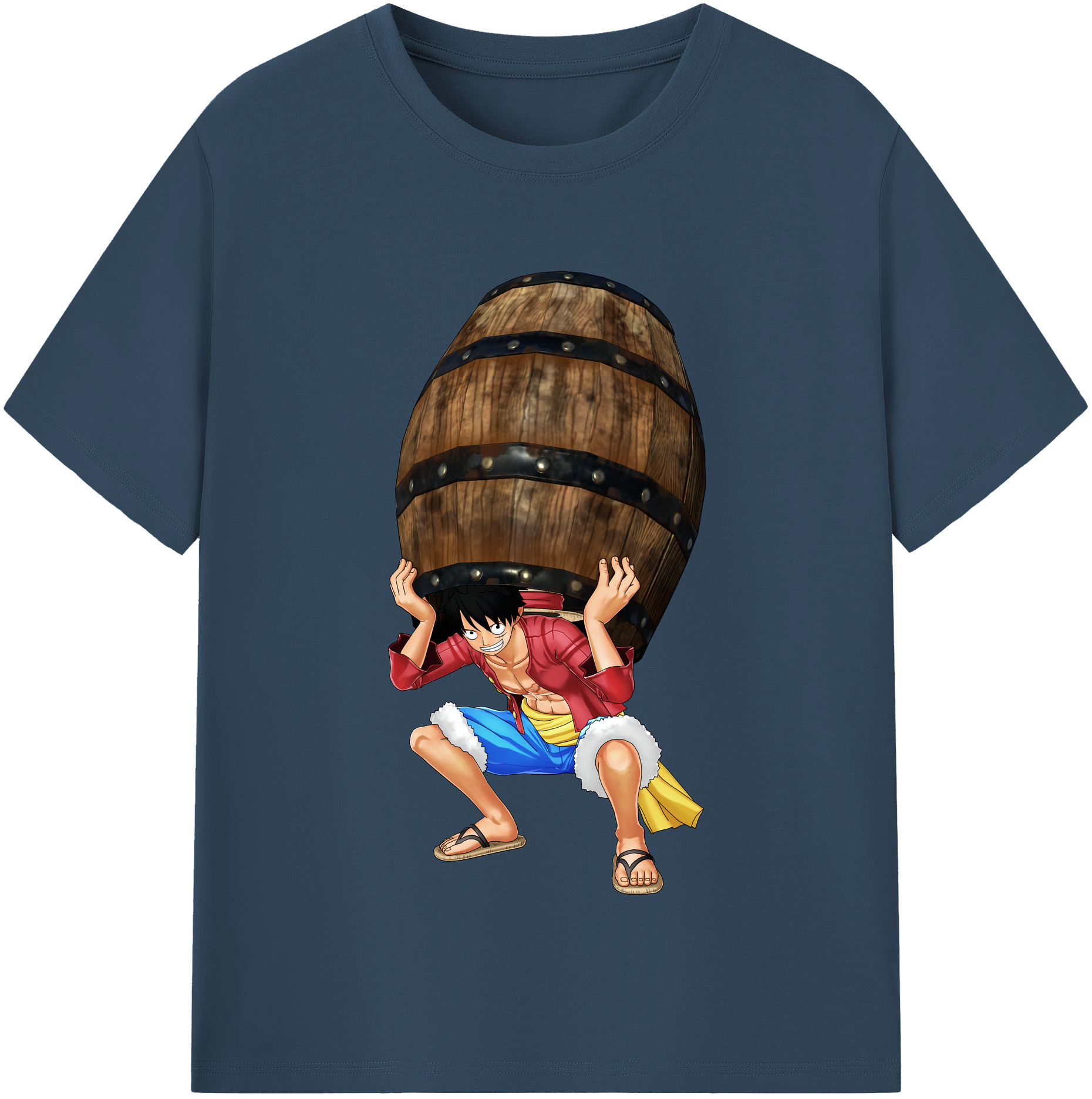 ワンピース モンキー・D・ルフィ ONE PIECE Monkey D. Luffy 綿100％半袖Tシャツ（フロントプリント）