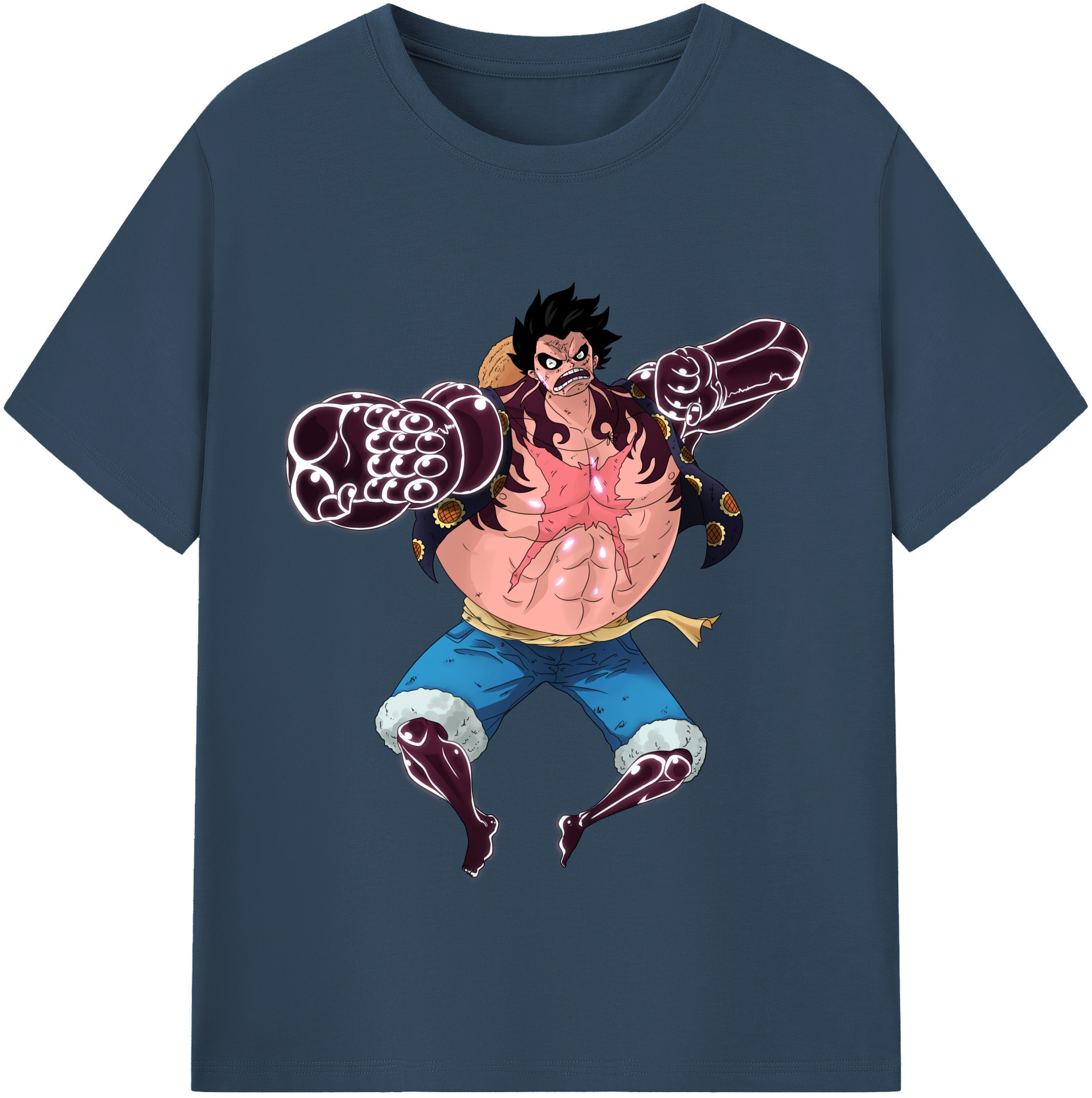 ワンピース モンキー・D・ルフィ ONE PIECE Monkey D. Luffy 綿100％半袖Tシャツ（フロントプリント）