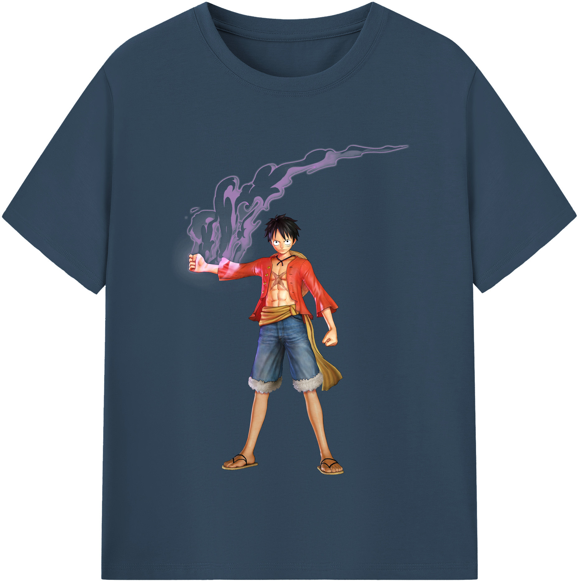 ワンピース モンキー・D・ルフィ ONE PIECE Monkey D. Luffy 綿100％半袖Tシャツ（フロントプリント）