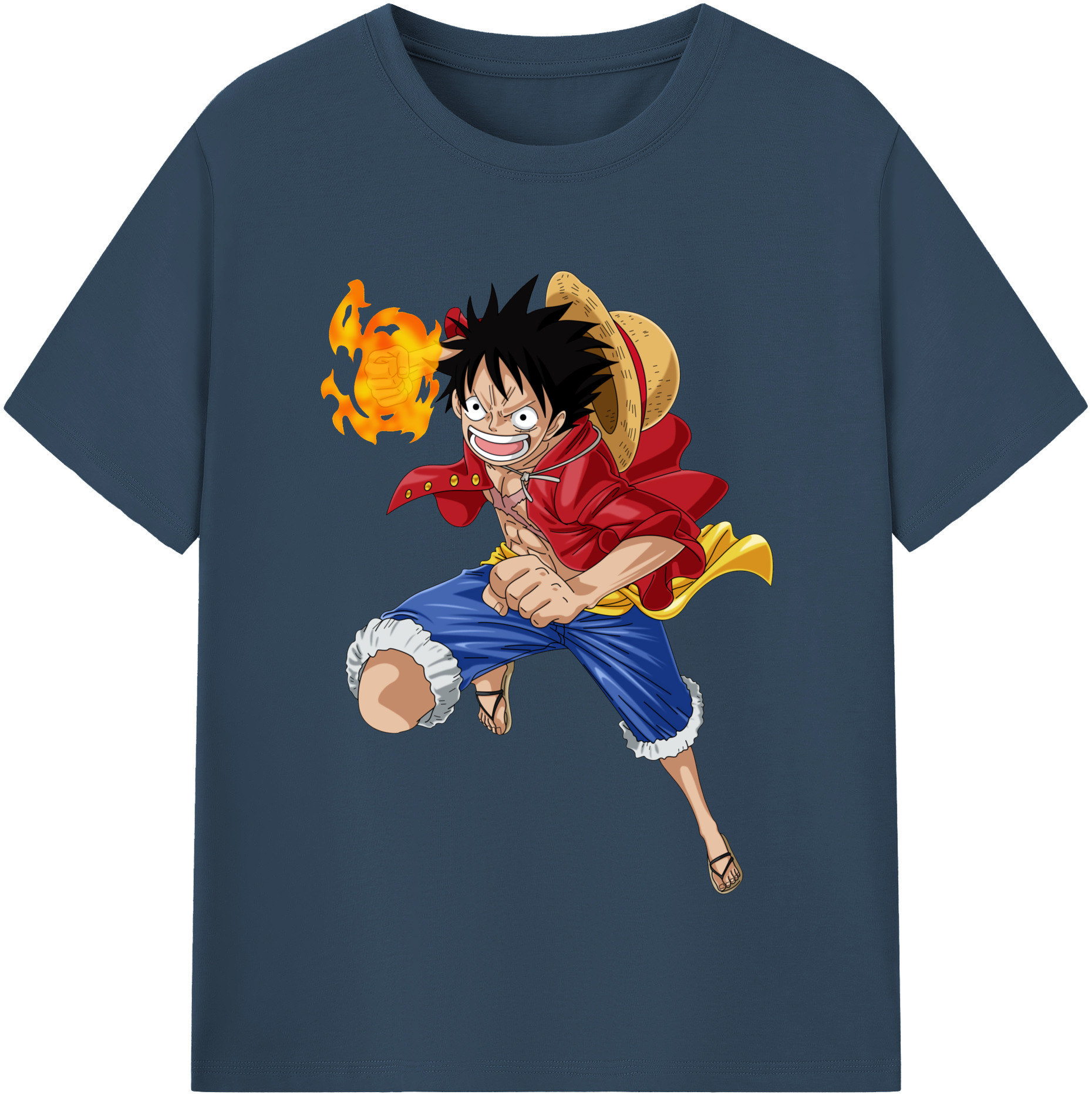ワンピース モンキー・D・ルフィ ONE PIECE Monkey D. Luffy 綿100％半袖Tシャツ（フロントプリント）