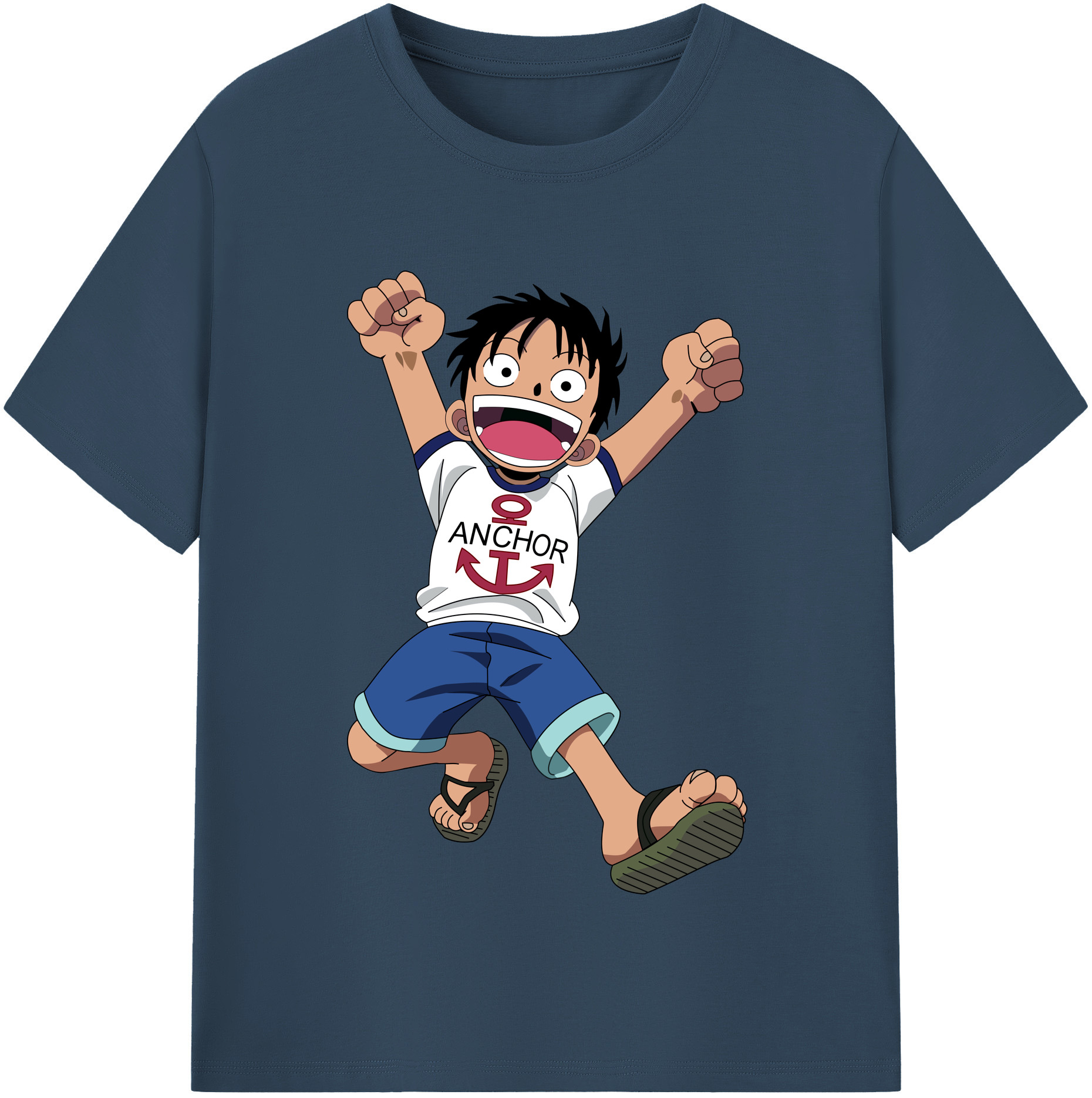 ワンピース モンキー・D・ルフィ ONE PIECE Monkey D. Luffy 綿100％半袖Tシャツ（フロントプリント）
