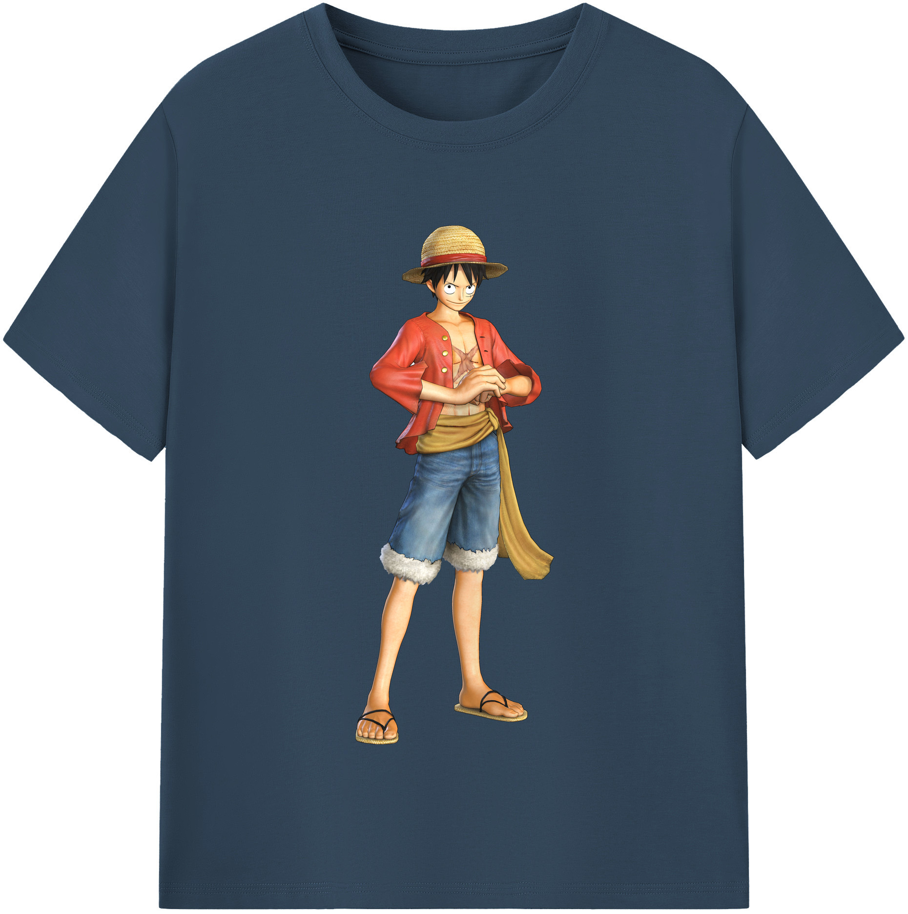 ワンピース モンキー・D・ルフィ ONE PIECE Monkey D. Luffy 綿100％半袖Tシャツ（フロントプリント）
