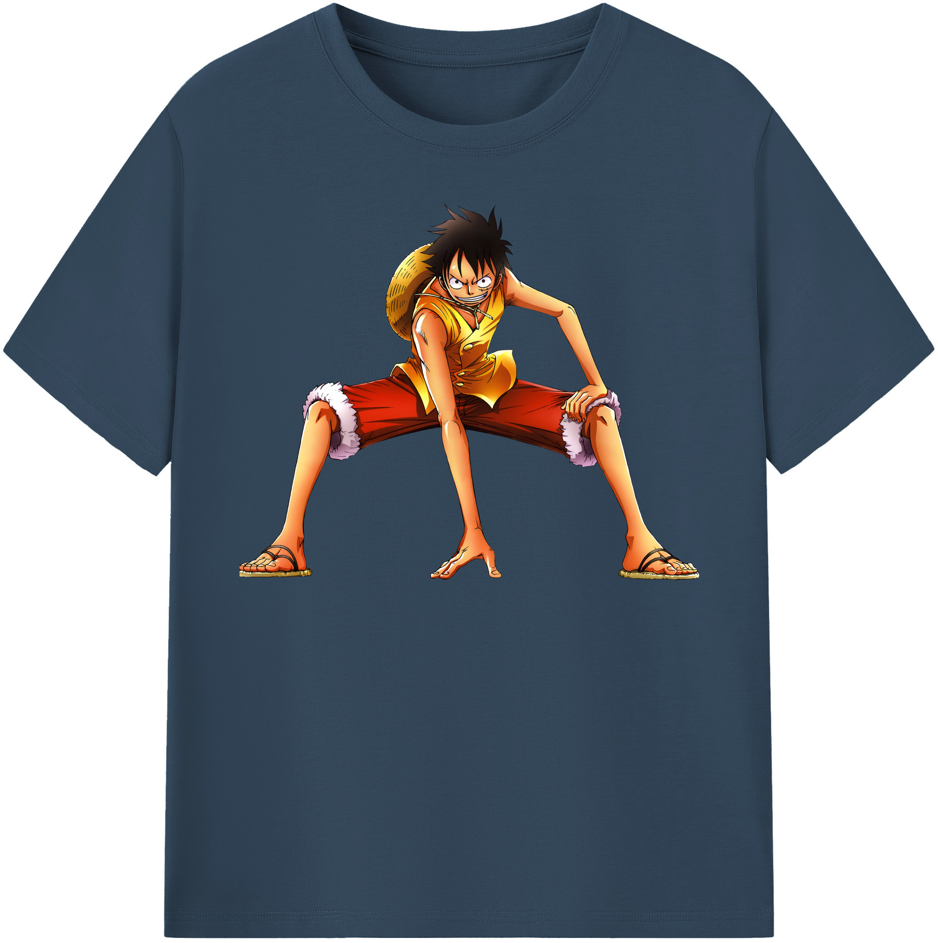 ワンピース モンキー・D・ルフィ ONE PIECE Monkey D. Luffy 綿100％半袖Tシャツ（フロントプリント）