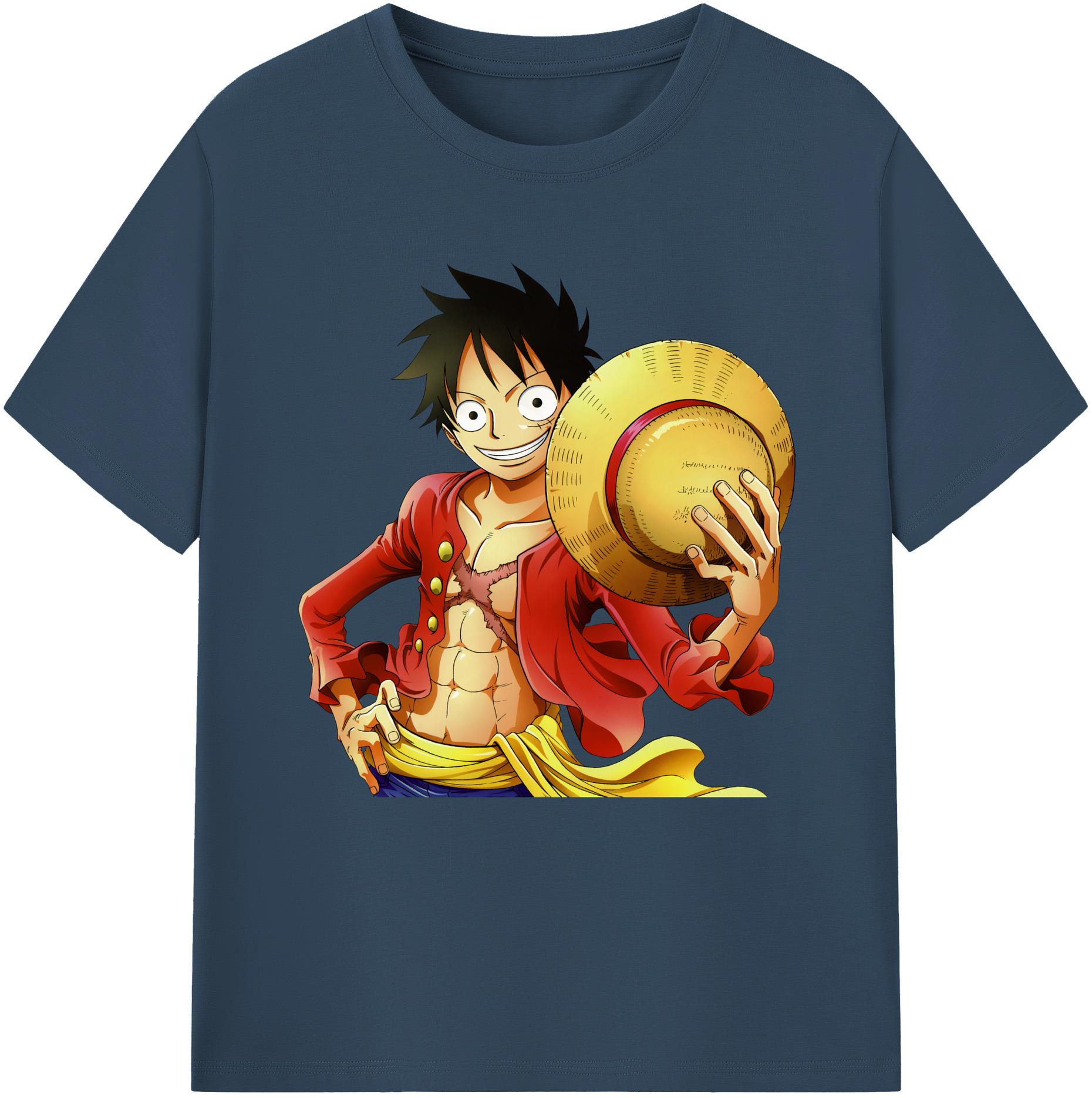 ワンピース モンキー・D・ルフィ ONE PIECE Monkey D. Luffy 綿100％半袖Tシャツ（フロントプリント）