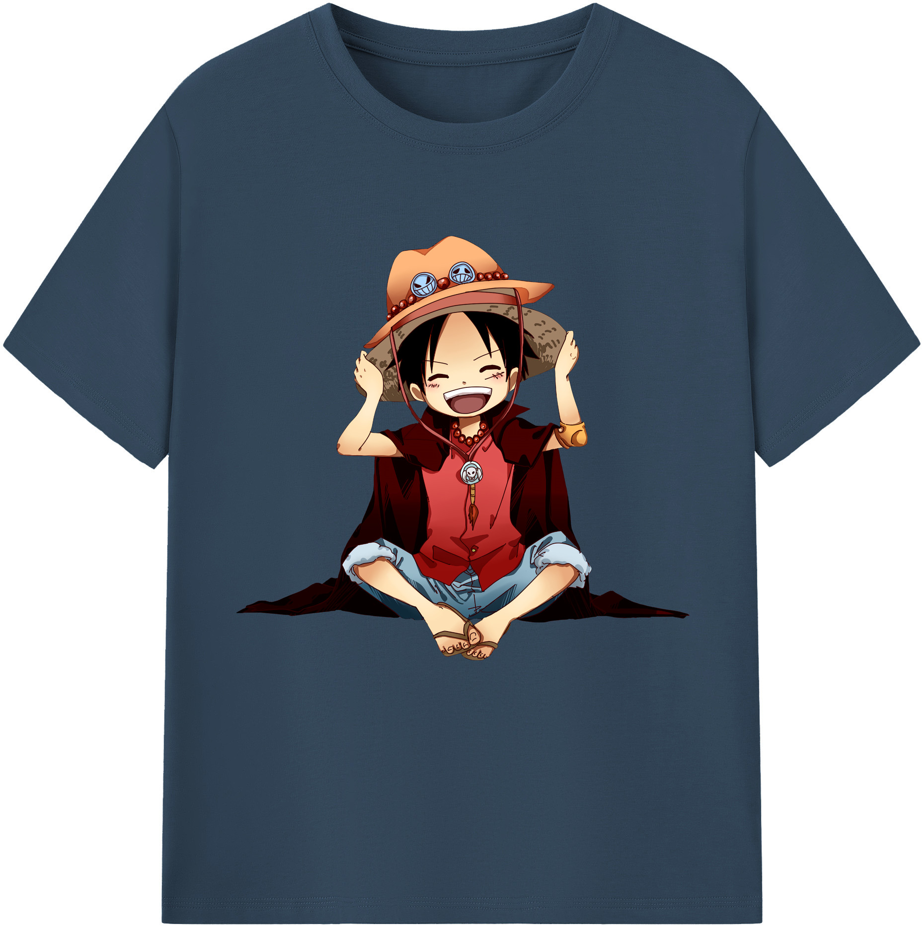 ワンピース モンキー・D・ルフィ ONE PIECE Monkey D. Luffy 綿100％半袖Tシャツ（フロントプリント）