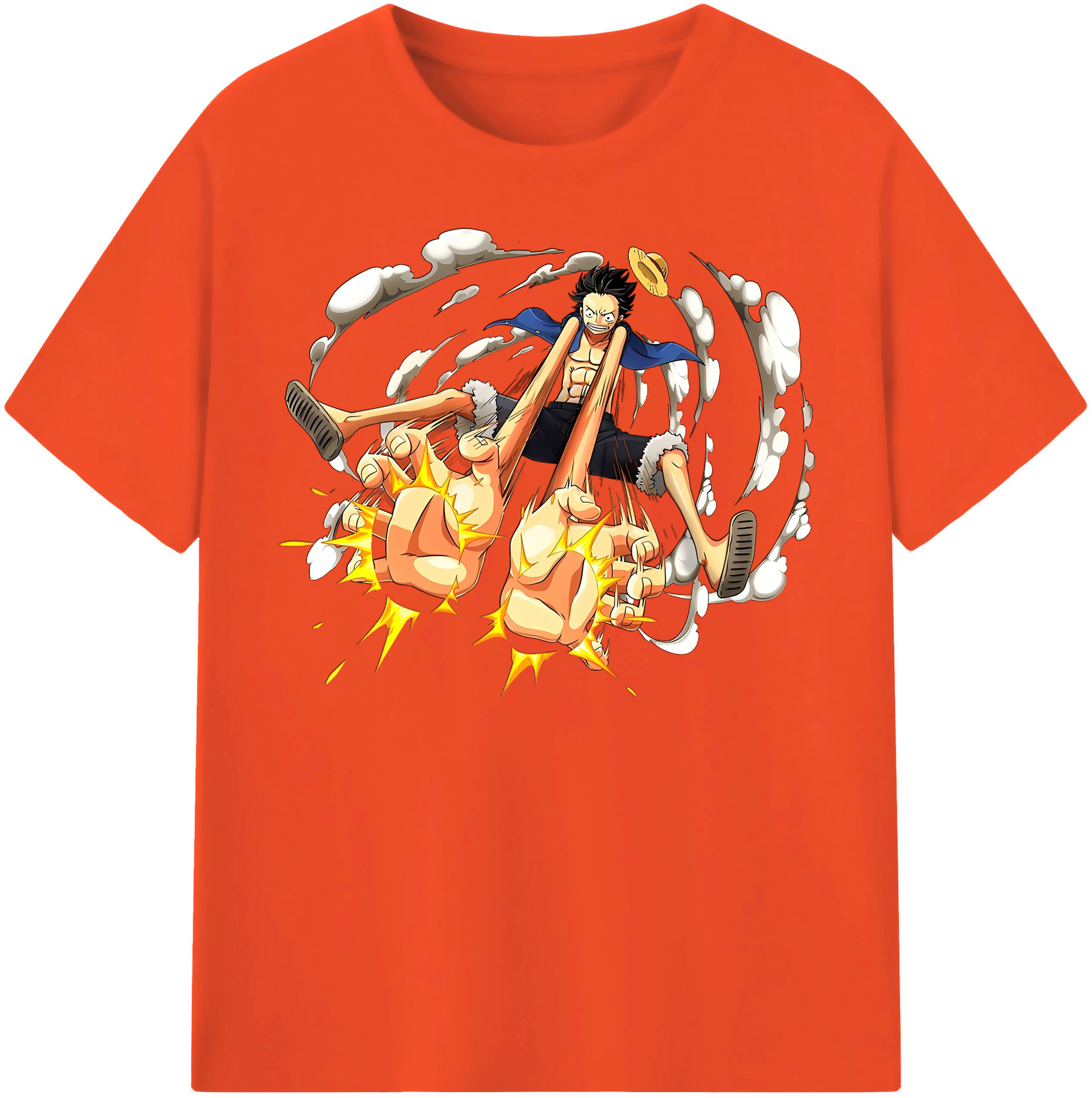 ワンピース モンキー・D・ルフィ ONE PIECE Monkey D. Luffy 綿100％半袖Tシャツ（フロントプリント）