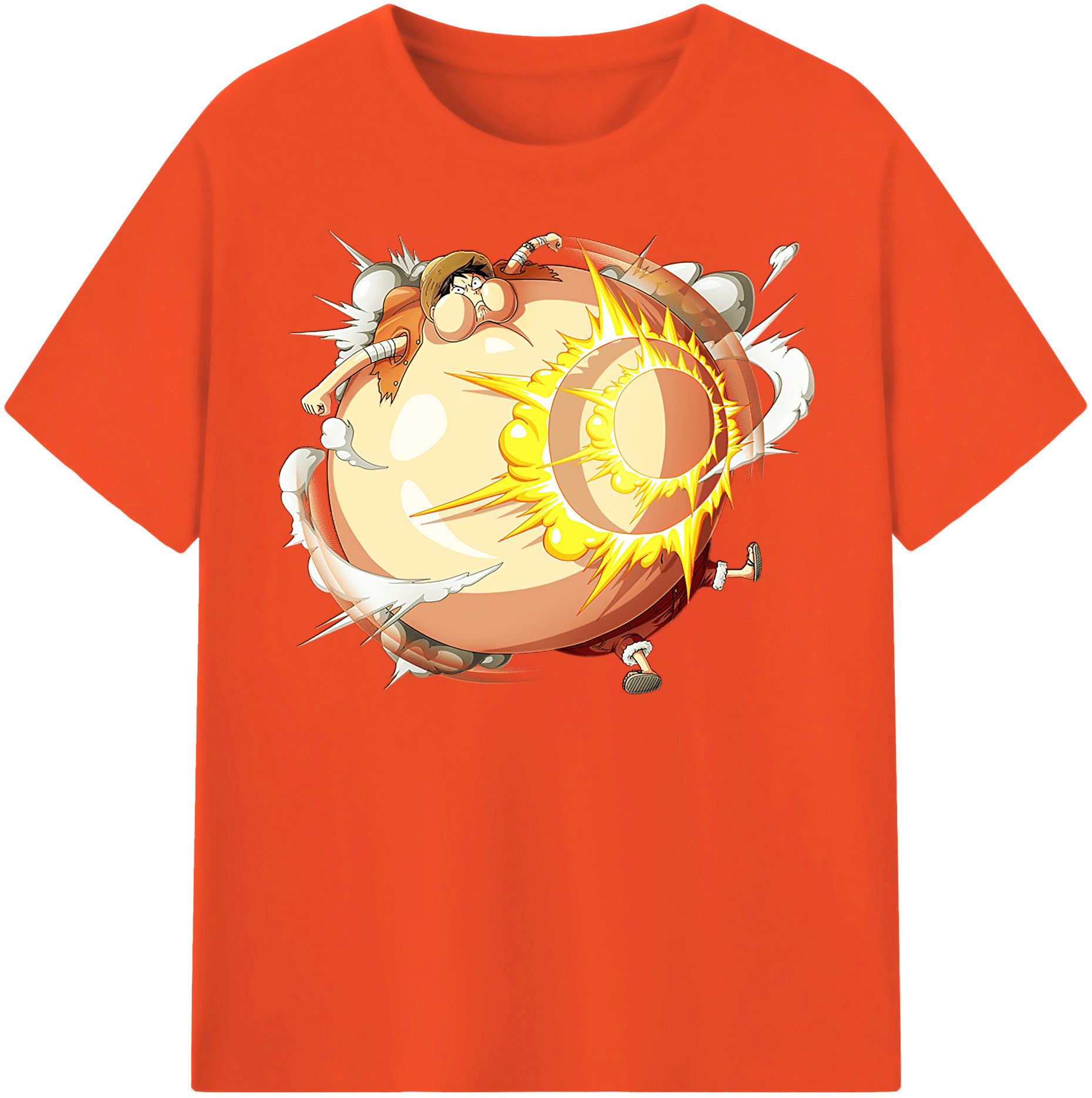 ワンピース モンキー・D・ルフィ ONE PIECE Monkey D. Luffy 綿100％半袖Tシャツ（フロントプリント）