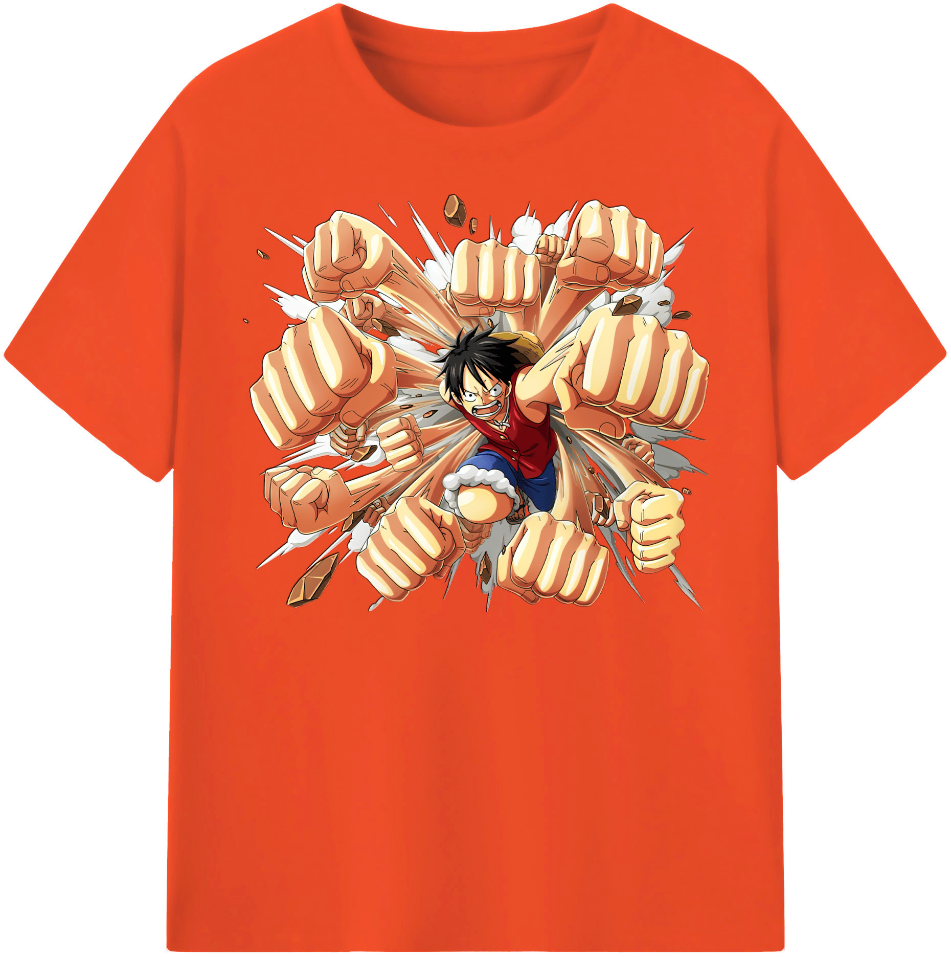 ワンピース モンキー・D・ルフィ ONE PIECE Monkey D. Luffy 綿100％半袖Tシャツ（フロントプリント）