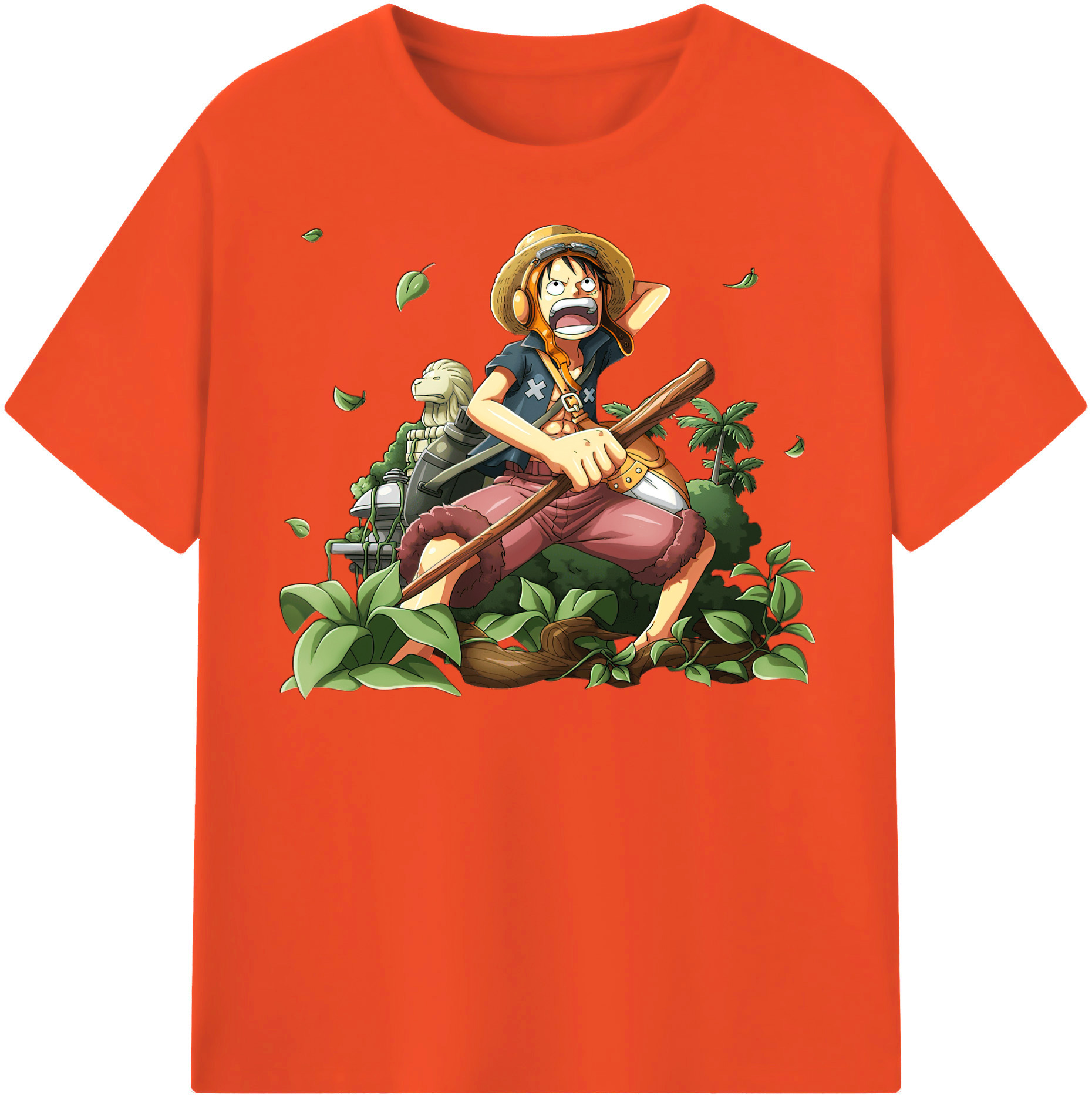 ワンピース モンキー・D・ルフィ ONE PIECE Monkey D. Luffy 綿100％半袖Tシャツ（フロントプリント）
