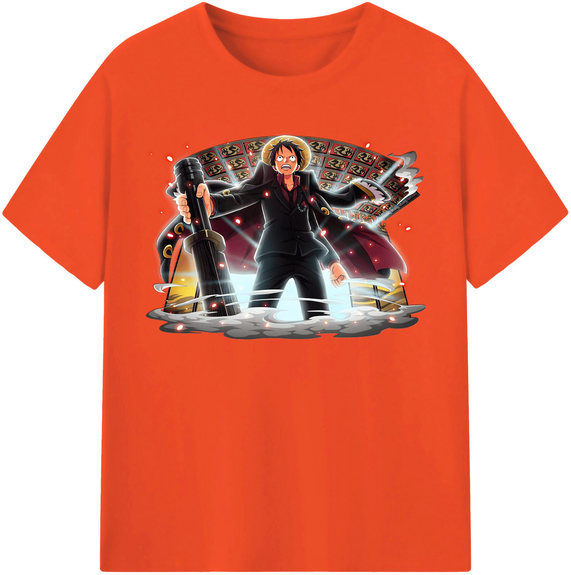 ワンピース モンキー・D・ルフィ ONE PIECE Monkey D. Luffy 綿100％半袖Tシャツ（フロントプリント）