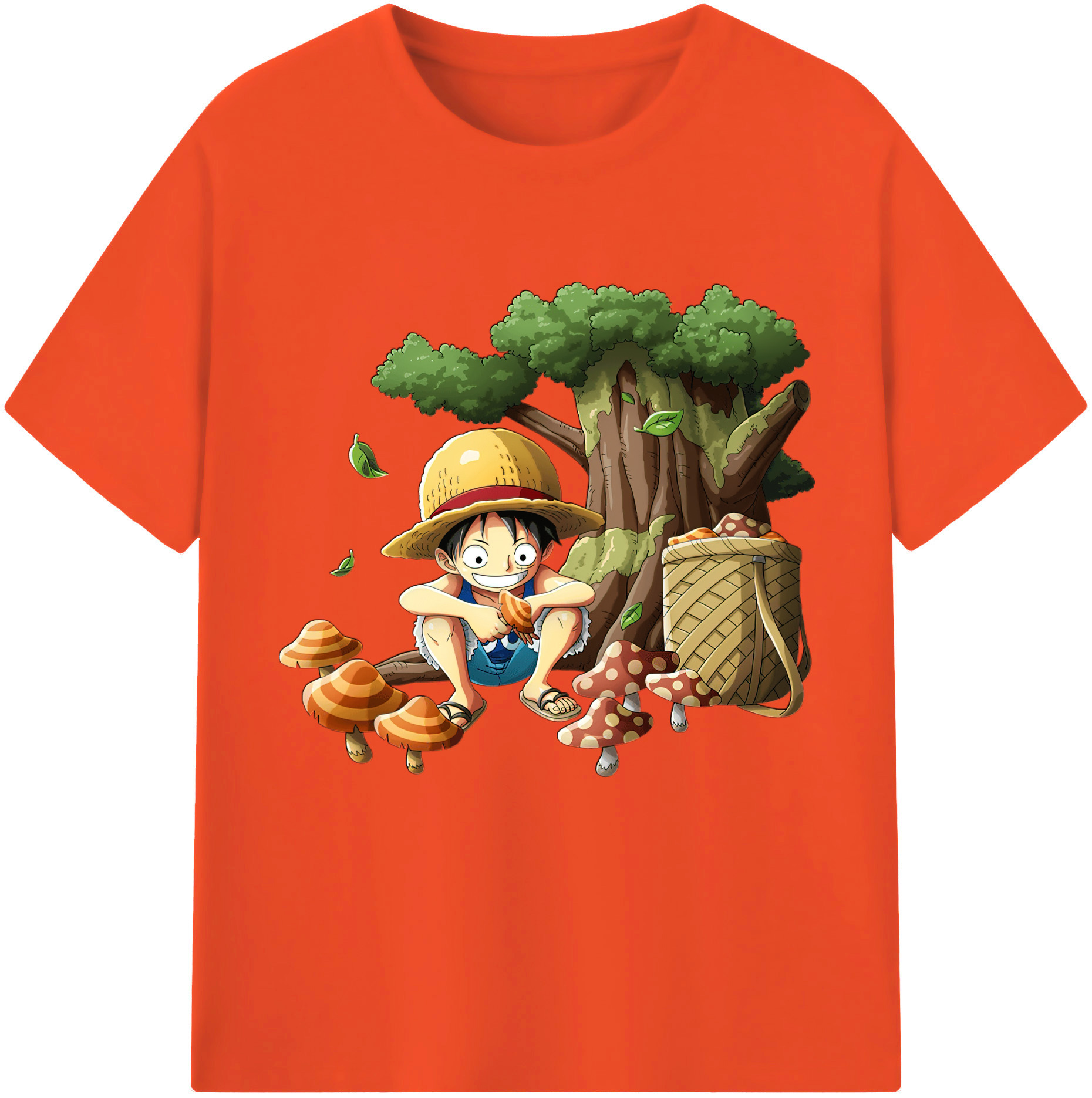 ワンピース モンキー・D・ルフィ ONE PIECE Monkey D. Luffy 綿100％半袖Tシャツ（フロントプリント）
