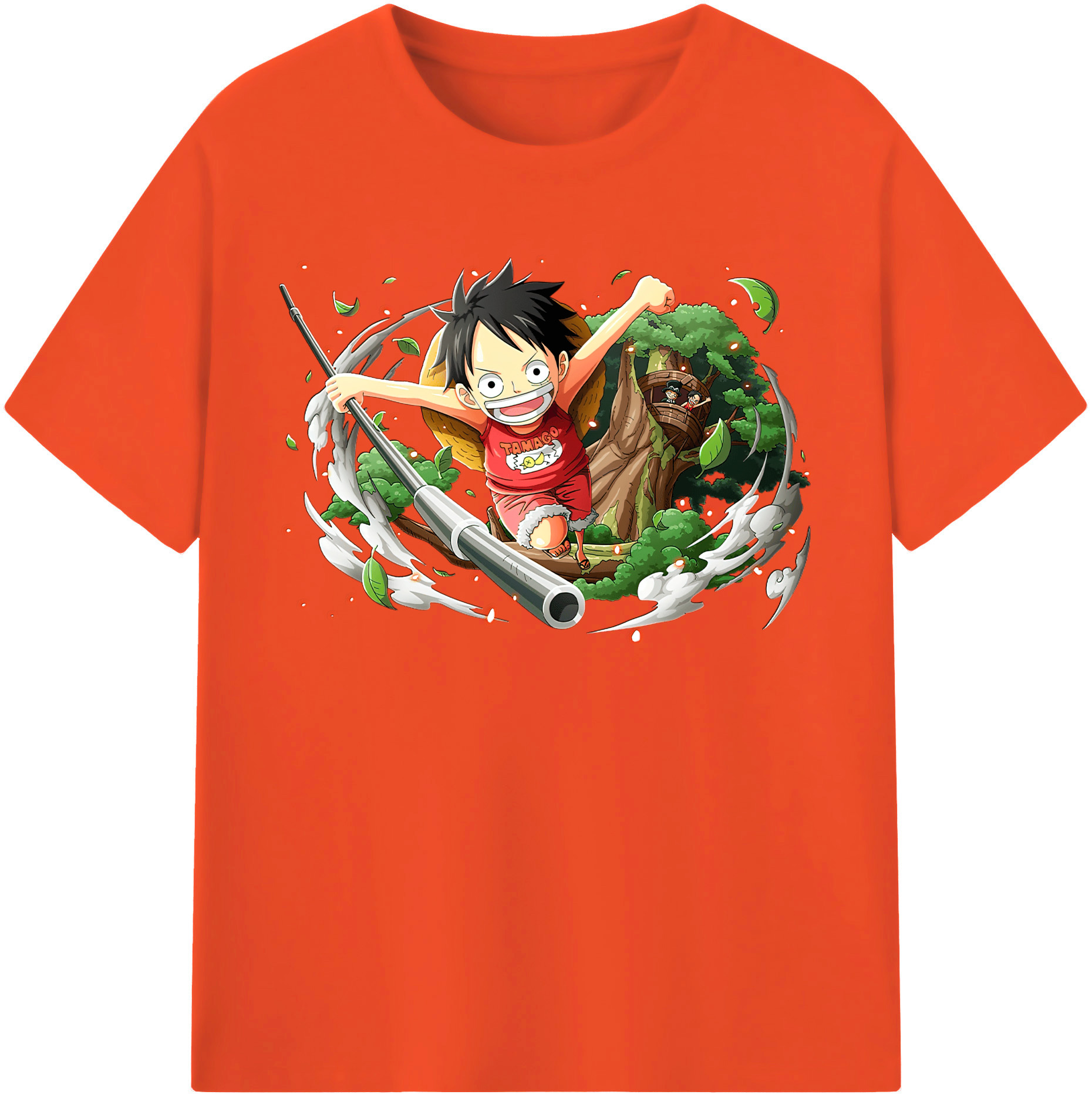 ワンピース モンキー・D・ルフィ ONE PIECE Monkey D. Luffy 綿100％半袖Tシャツ（フロントプリント）